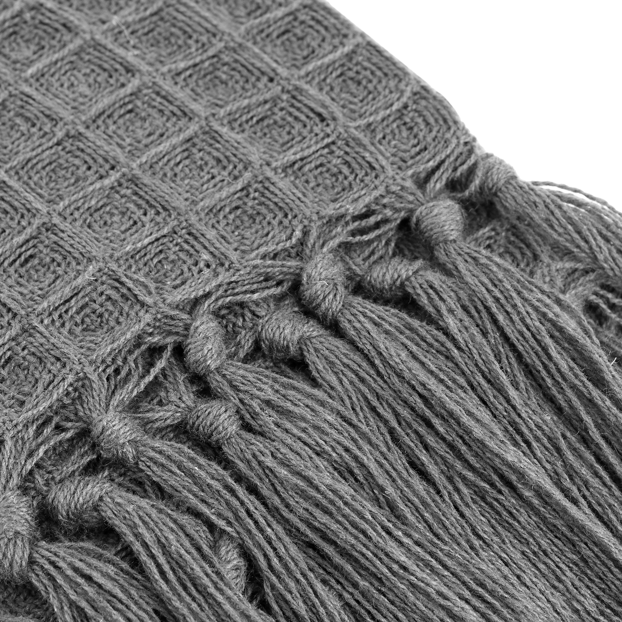 Плед вафельный Homelines textiles solid 140x200cm dk grey, цвет темно-серый - фото 3