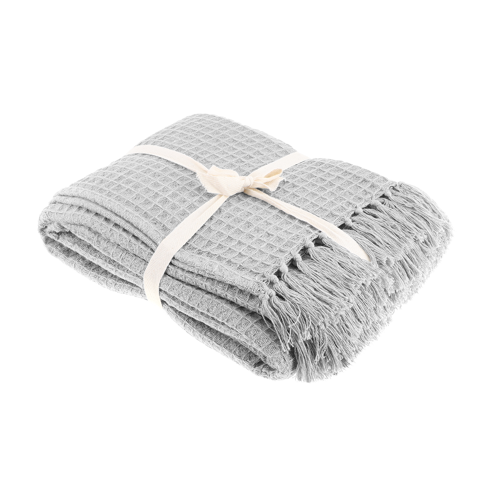 Плед вафельный Homelines textiles solid 180x200cm grey, цвет серый - фото 1
