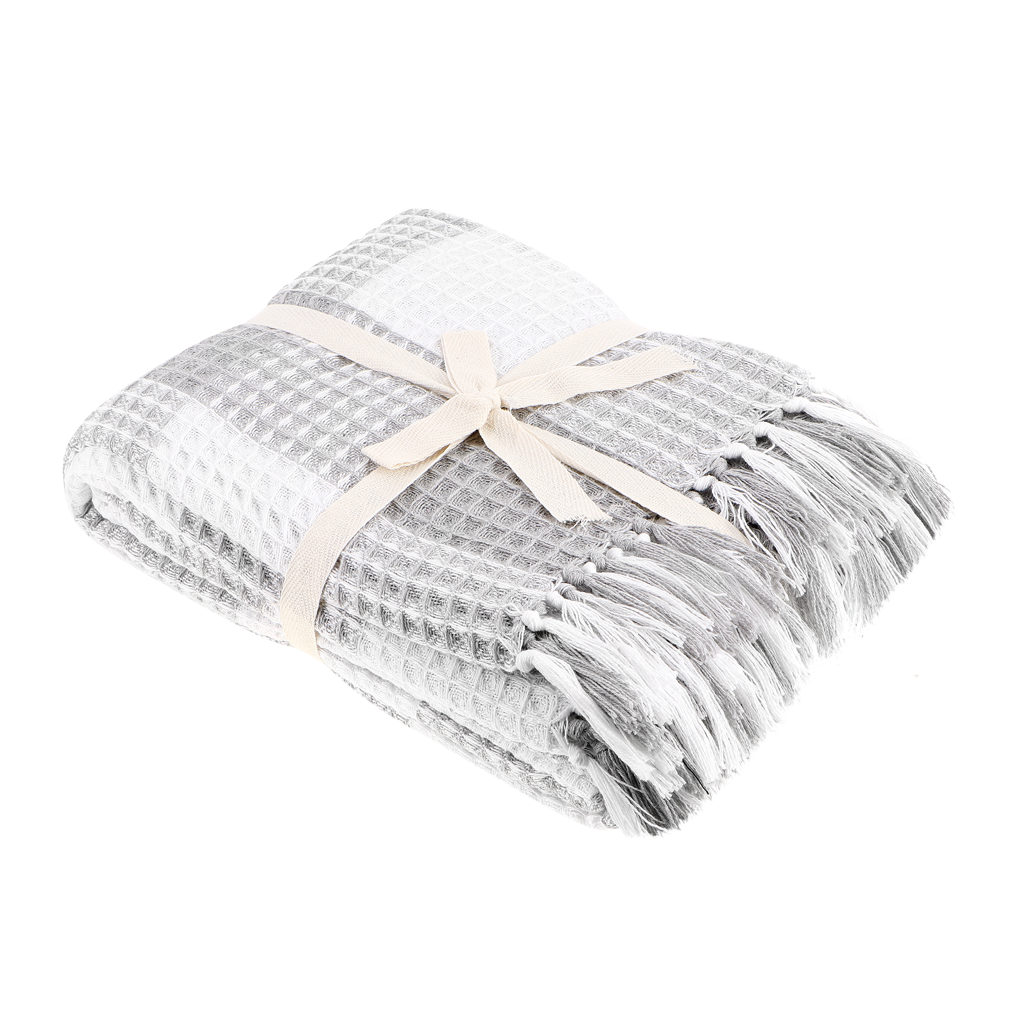 Плед вафельный Homelines textiles check 180x200cm grey, цвет серый - фото 1