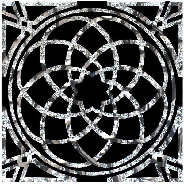 фото Вставка напольная роскошная мозаика фортуна платина 8х8 см