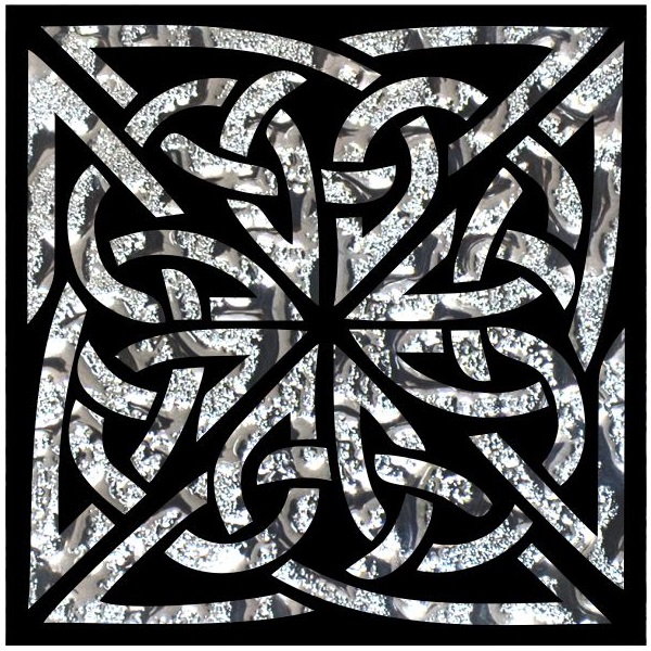 фото Вставка напольная роскошная мозаика левадия платина 8х8 см