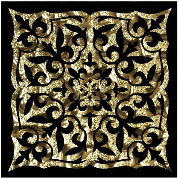 фото Вставка напольная роскошная мозаика катар золото 8х8 см