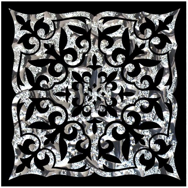 фото Вставка напольная роскошная мозаика катар платина 8х8 см