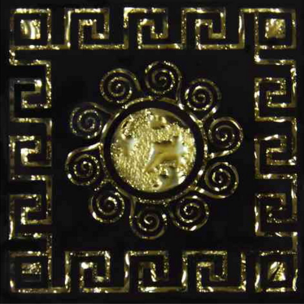 фото Вставка напольная роскошная мозаика византия золото 6,6х6,6 см