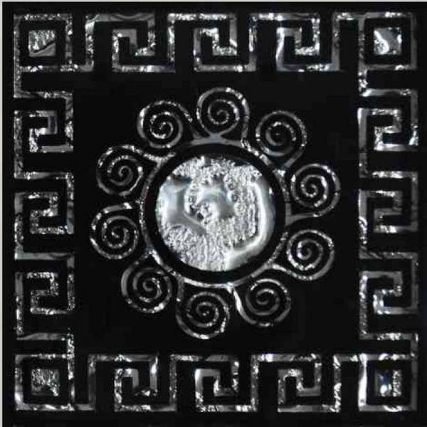фото Вставка напольная роскошная мозаика византия платина 6,6х6,6 см