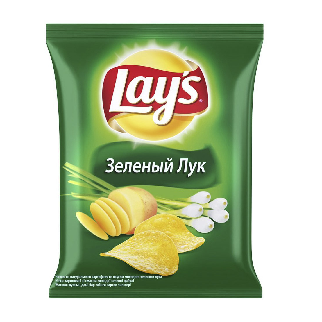 Чипсы картофельные Lays Зеленый лук 90 г - фото 1