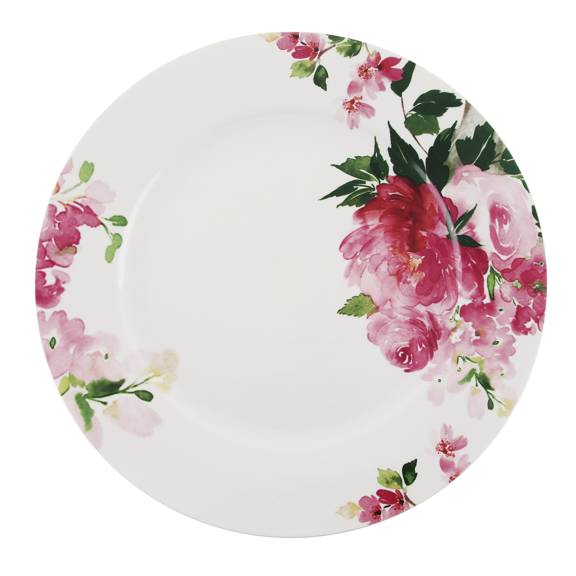 Тарелка обеденная Milvis Пионы 26,7 см, цвет белый - фото 2