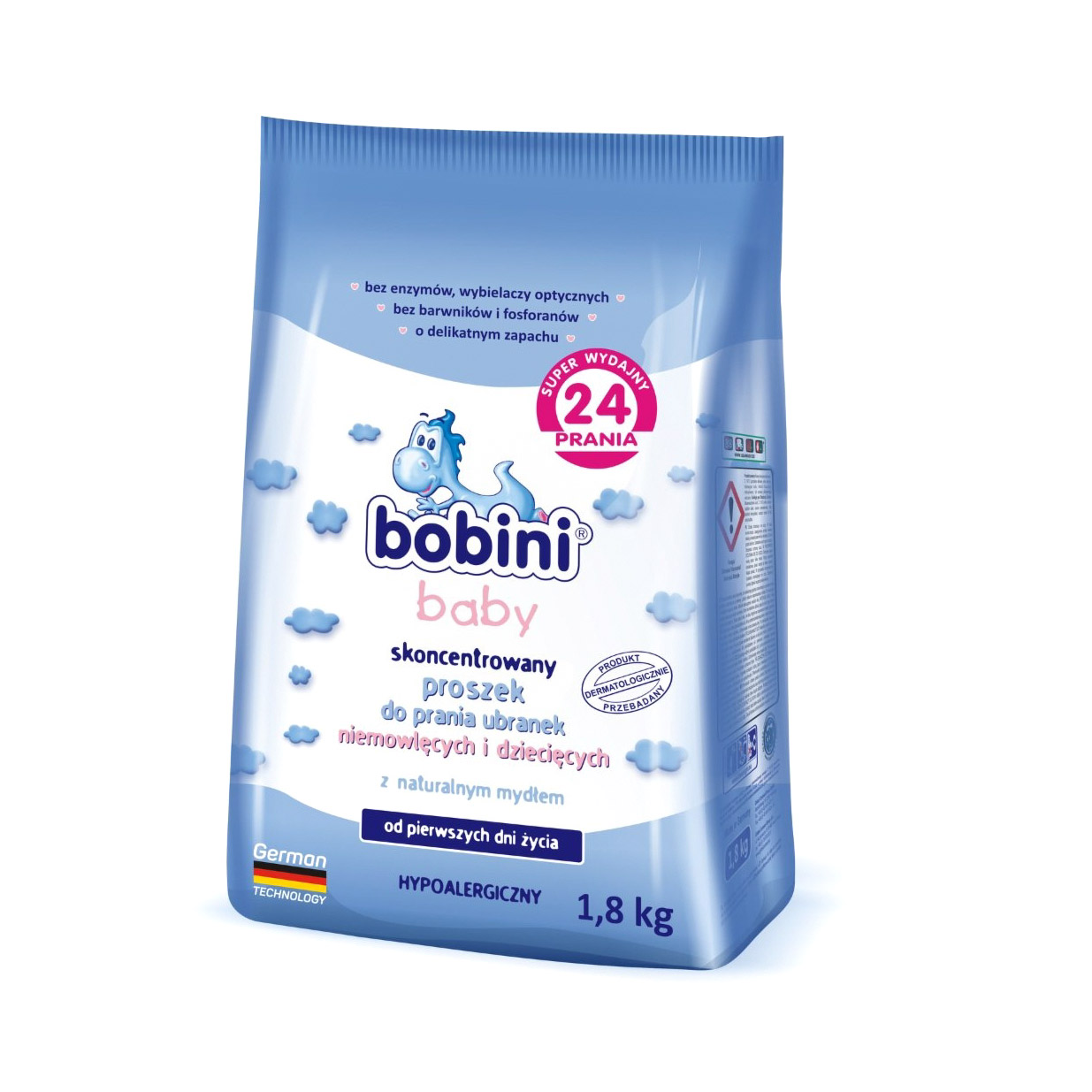 Концентрированный порошок BOBINI для стирки детской одежды Baby 1,8 кг