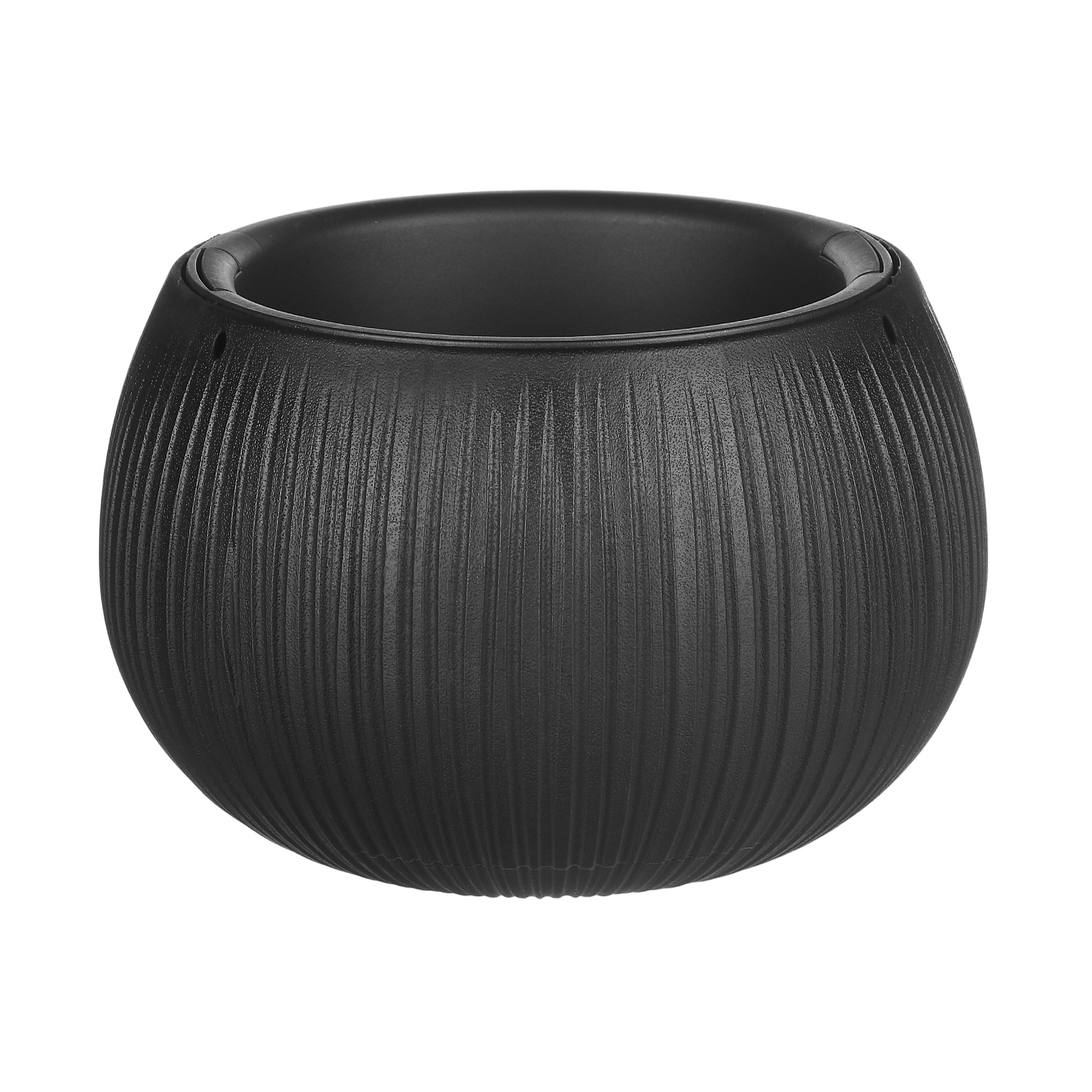 Кашпо подвесное Prosperplast Beton bowl 24х24х16см черное, цвет черный - фото 1