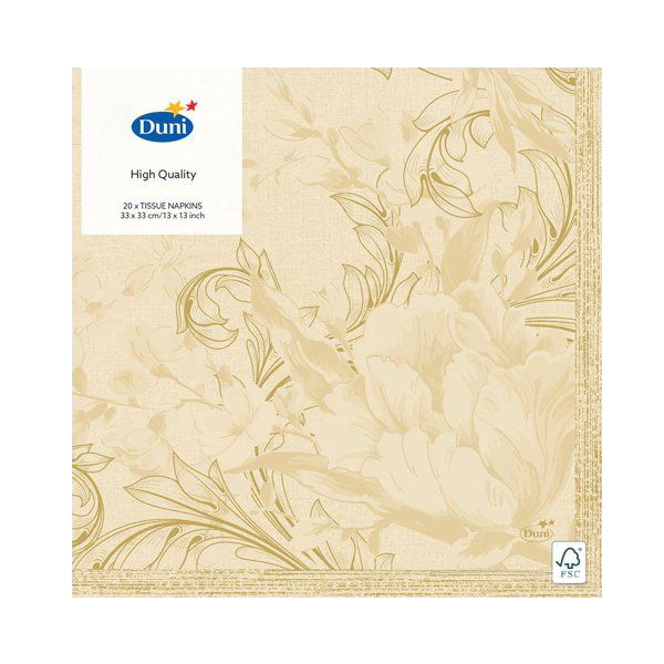 фото Салфетки duni charm cream бумажные 3-х слойные 33х33 см