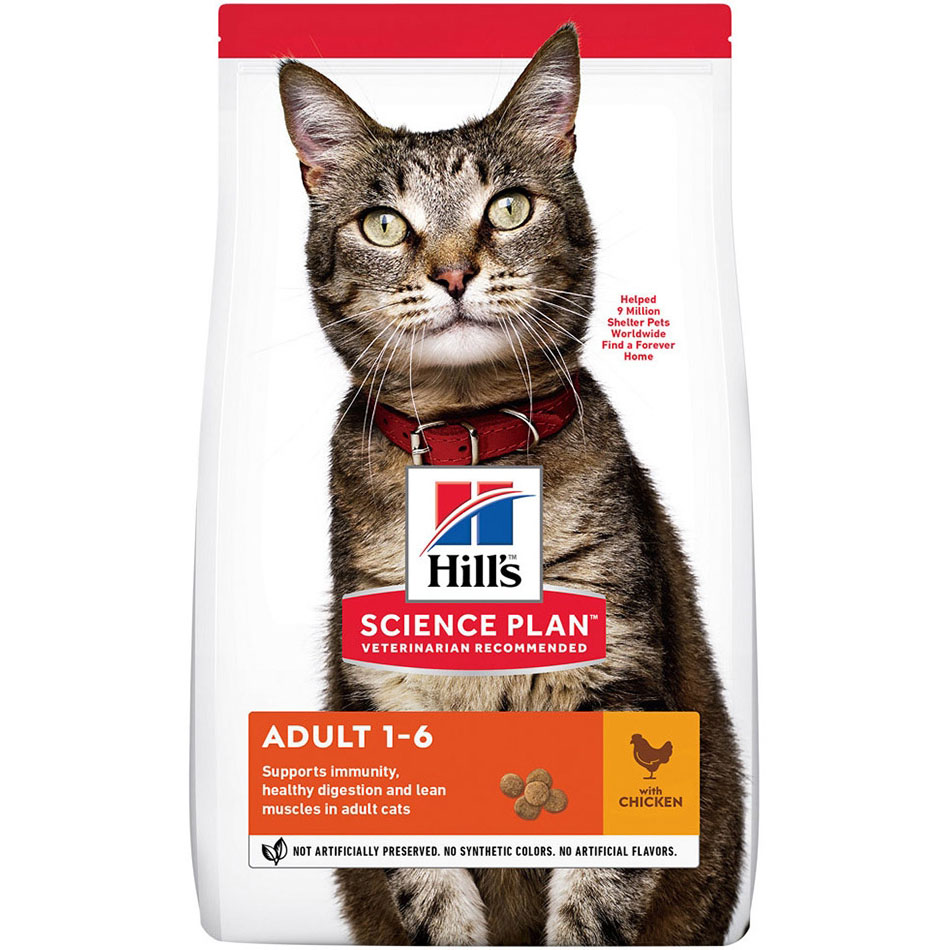 фото Корм для кошек hill's science plan adult 1-6 для взрослых кошек с курицей 300 г hill`s
