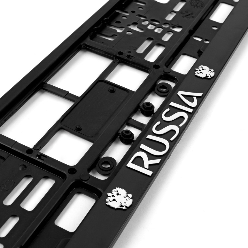Рамка под номер Autoprofi RUSSIA 1/50 53,7х13,3 см, цвет черный - фото 3