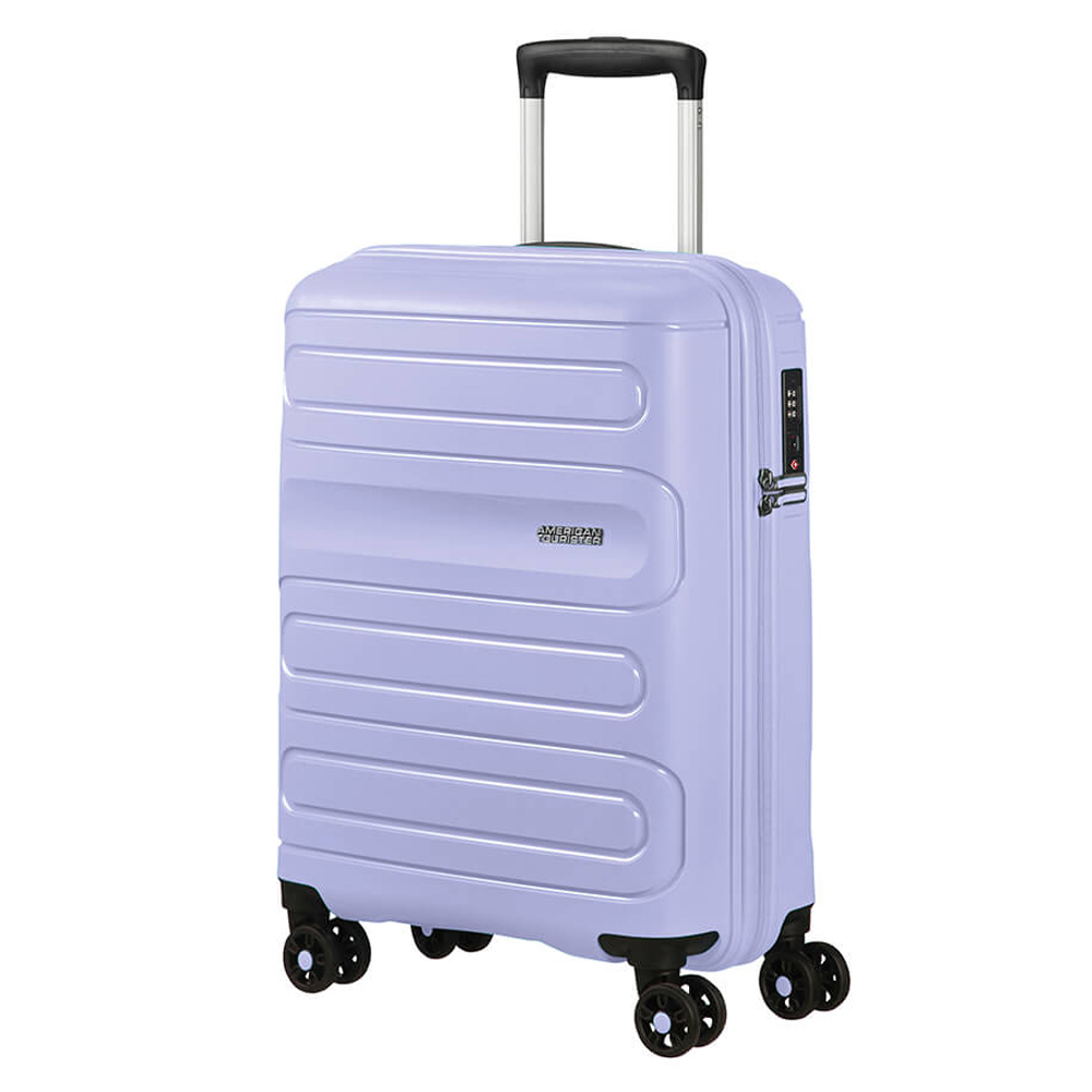 фото Чемодан american tourister 4-х колесный сиреневый 55x40х20 см