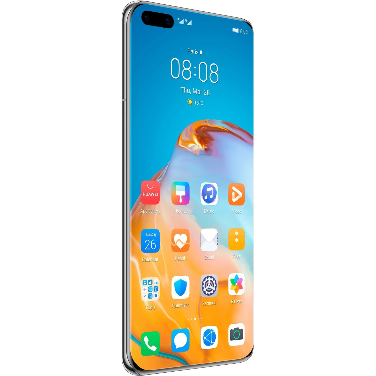 фото Смартфон huawei p40 pro 256gb мерцающий серебристый