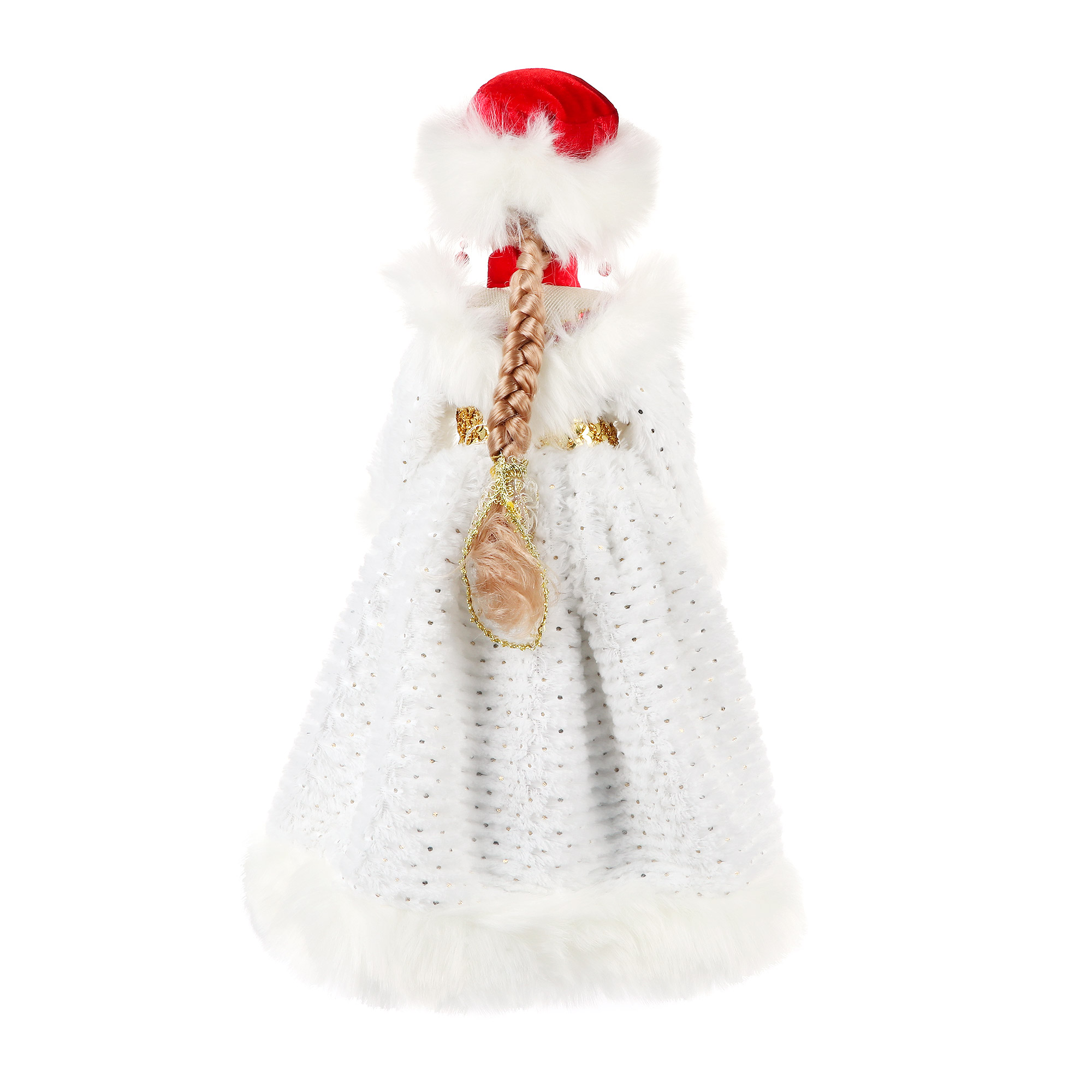 фото Фигура анимационная с мелодией sote toys снегурочка в белой шубе 40 см