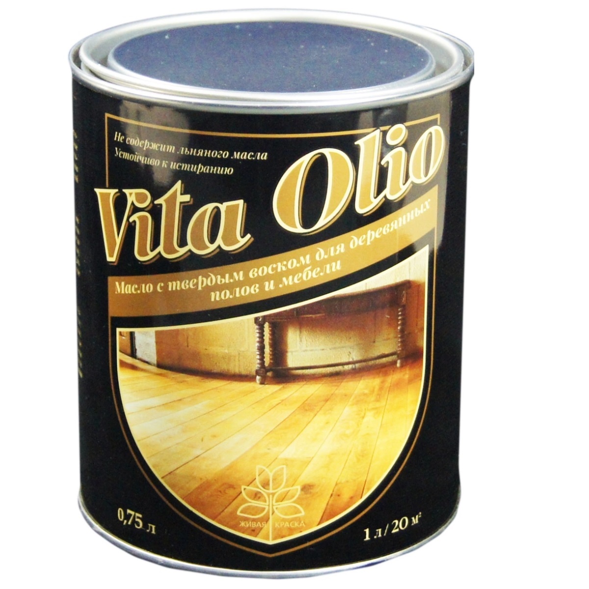 Масло VITA OLIO для паркета, лестниц и мебели шелковисто-матовое цвет эбеновое дерево 0,75 л