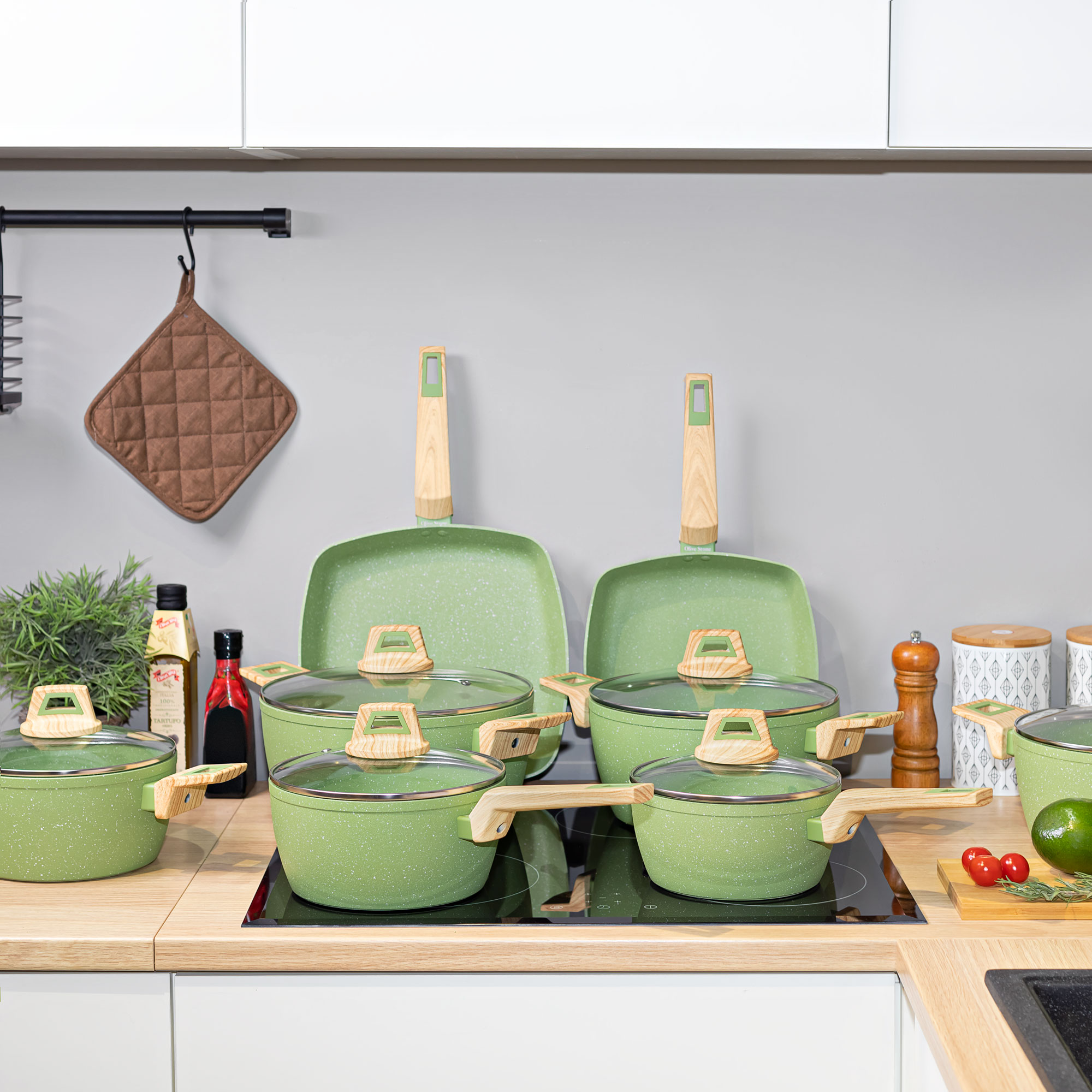 фото Кастрюля с крышкой kitchenstar olive stone 20 см