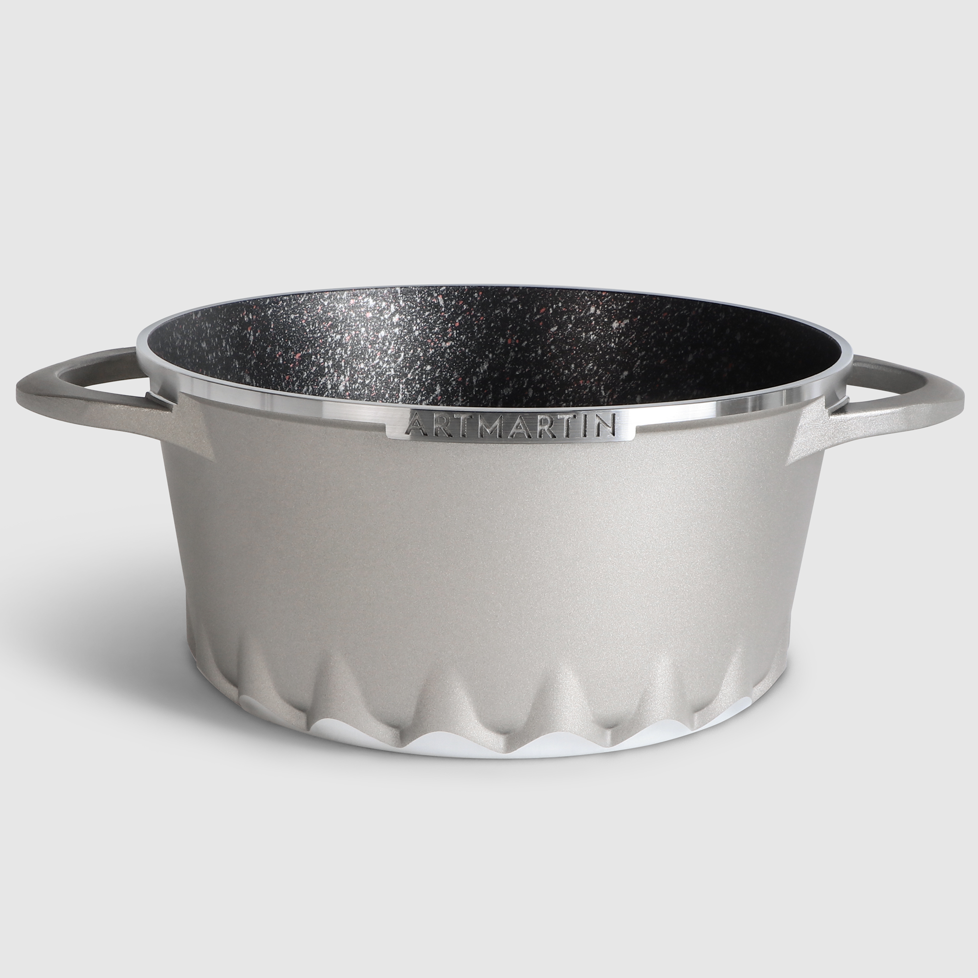 Кастрюля с крышкой Kitchen star Artmartin 26 см, цвет серый - фото 9