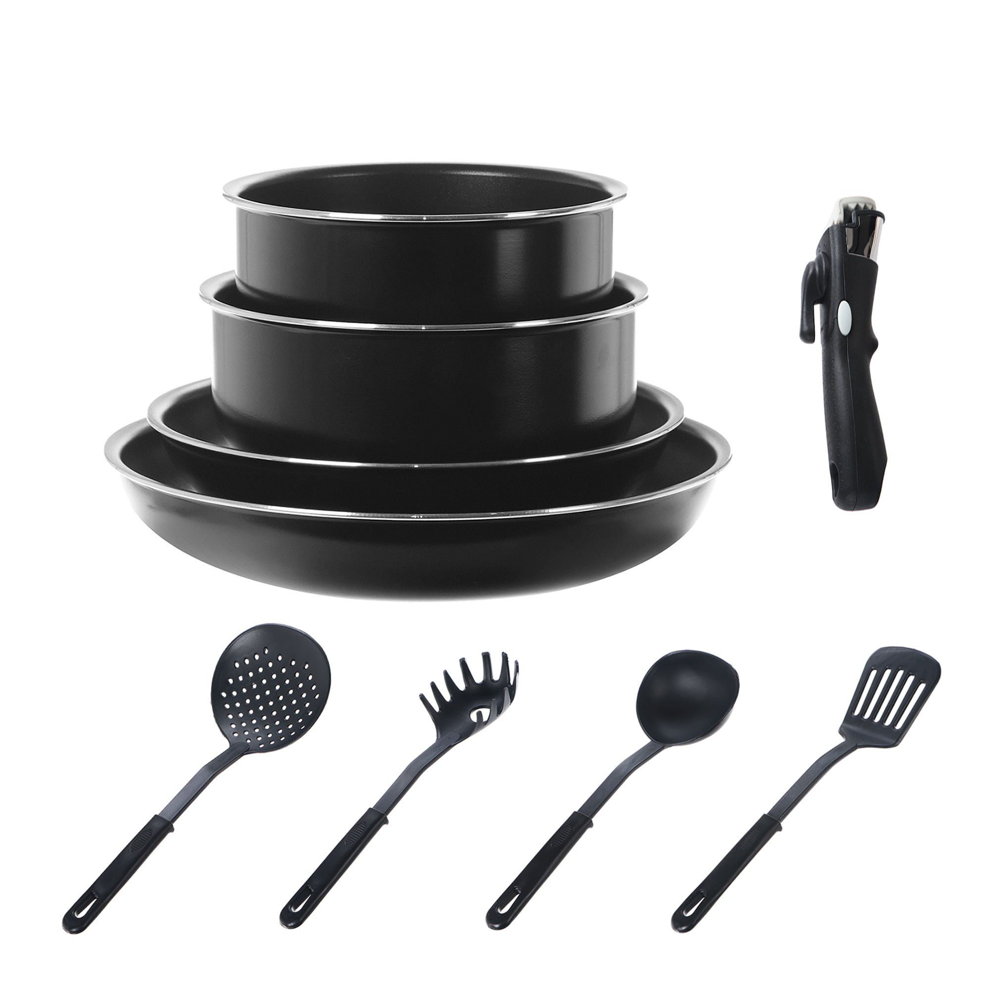 Набор посуды Kitchen star 10 предметов, цвет черный
