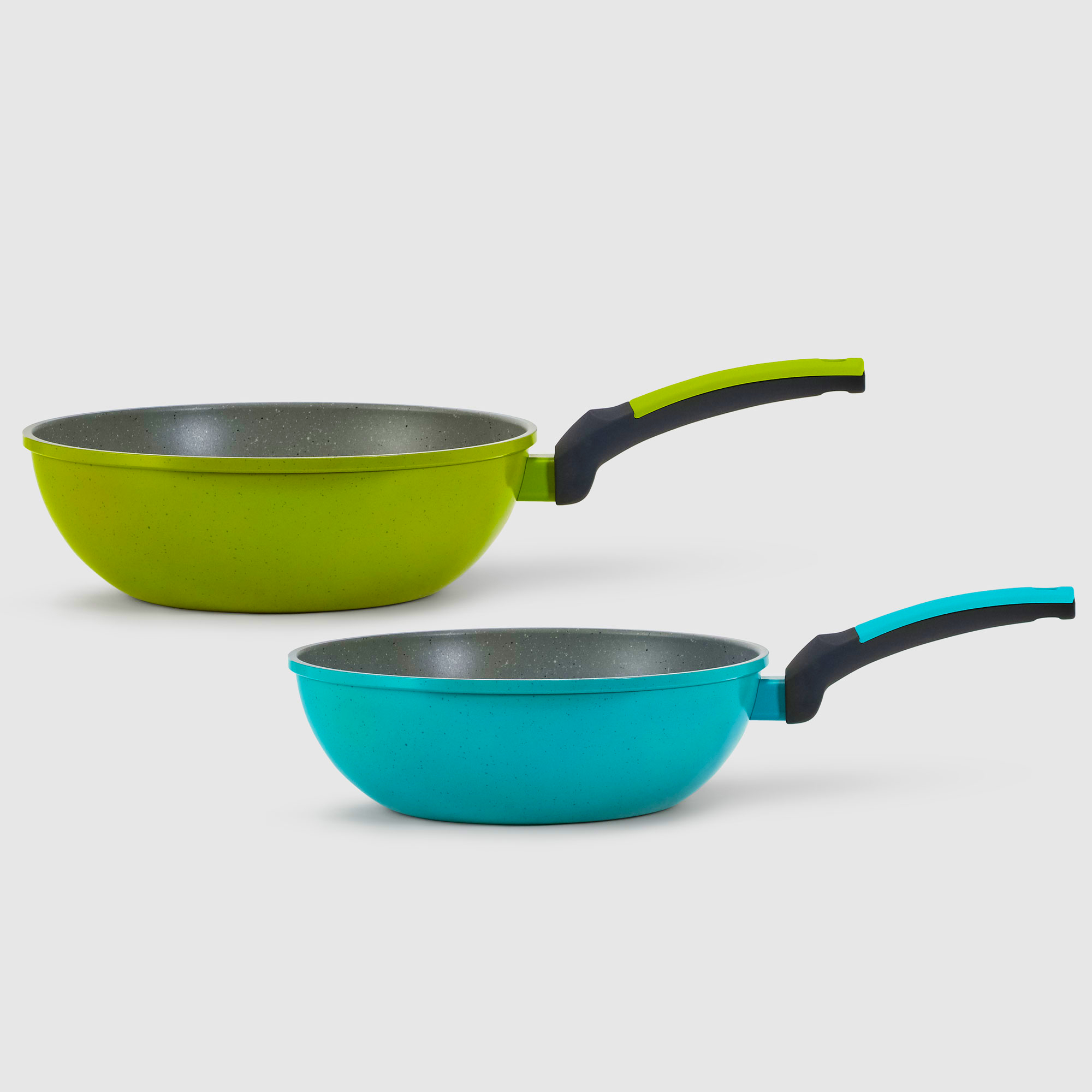 Набор Kitchenstar сковорода 24 см + вок 28 см, цвет зеленый