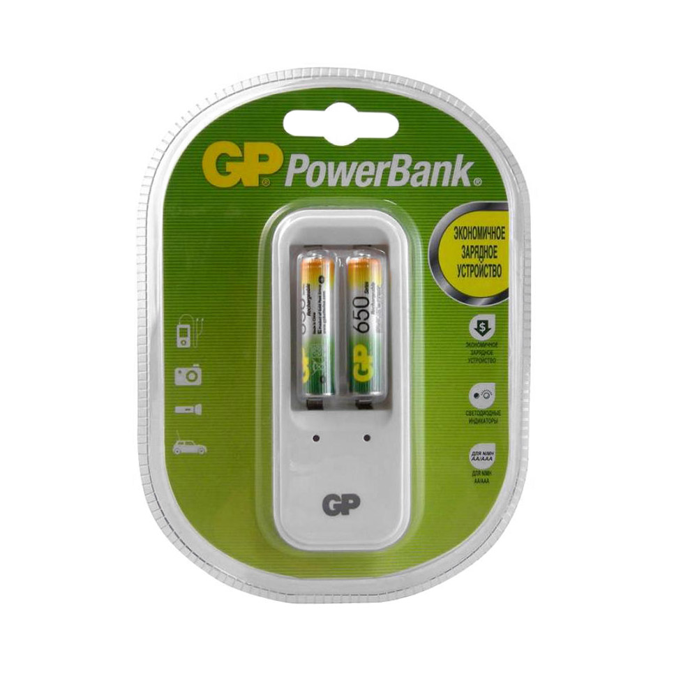 фото Устройство зарядное gp batteries pb410 + 4 батарейки ааа