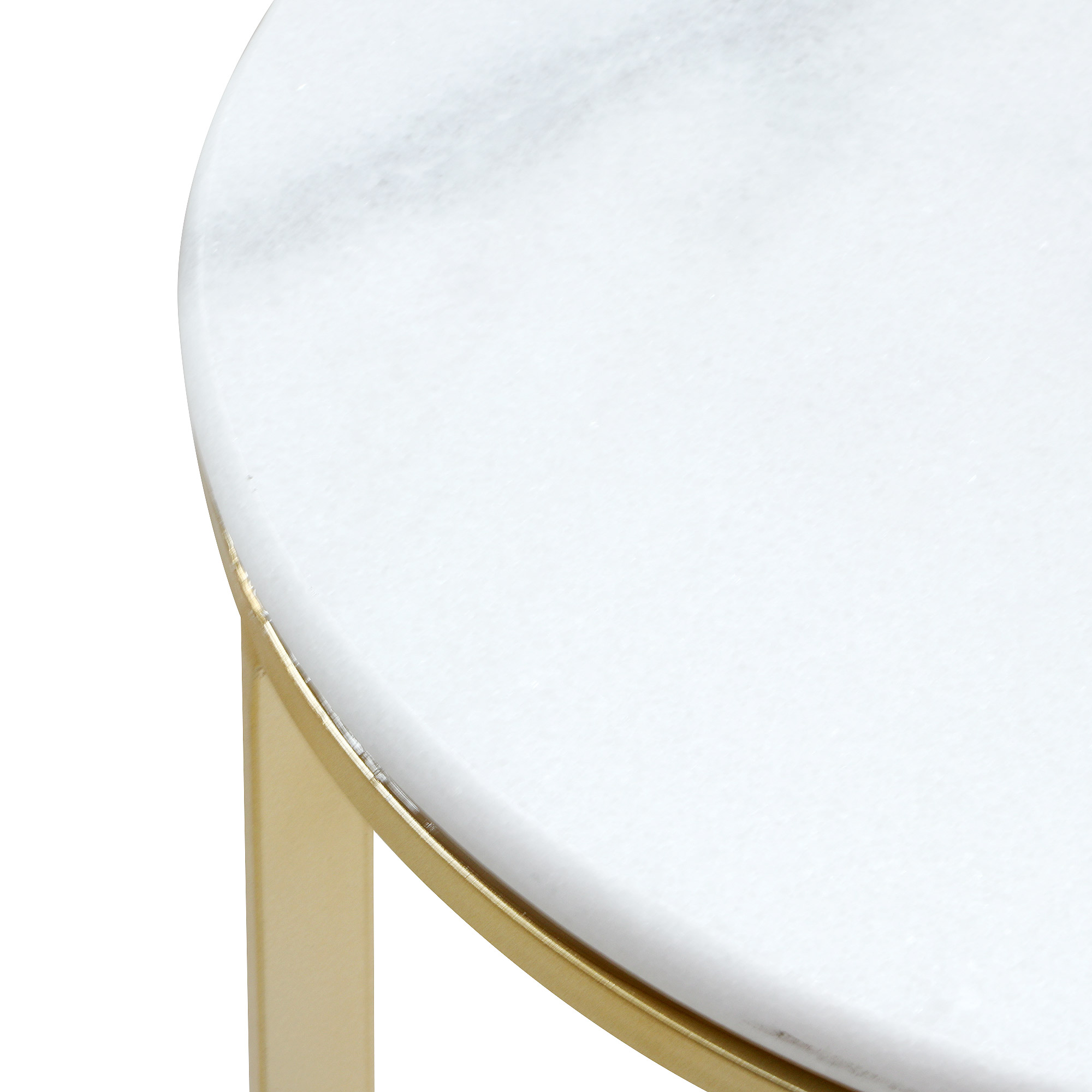 Cтолик кофейный Glasar с белым мрамором 41х41х47см, цвет золотой - фото 3
