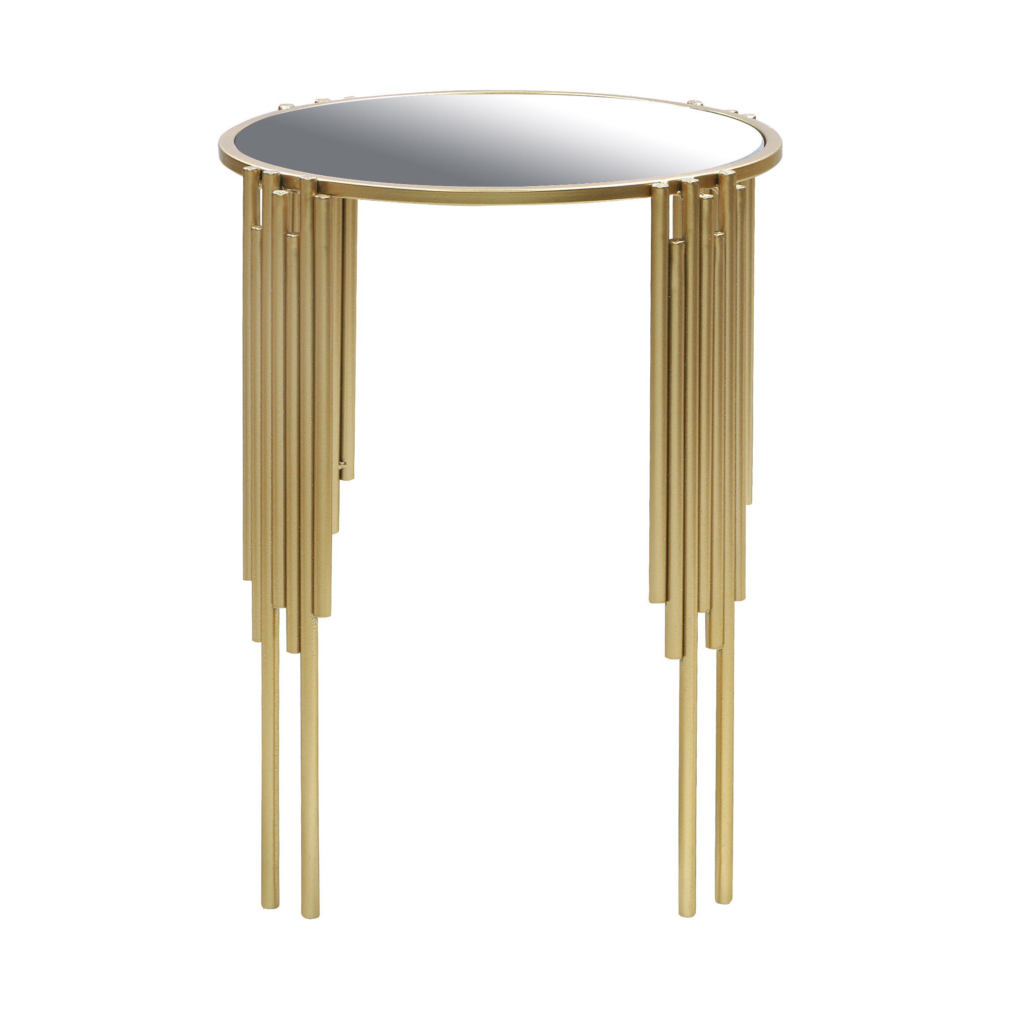 Столик интерьерный Glasar с зеркальной столешницей 42х42х55см, цвет золотой - фото 2