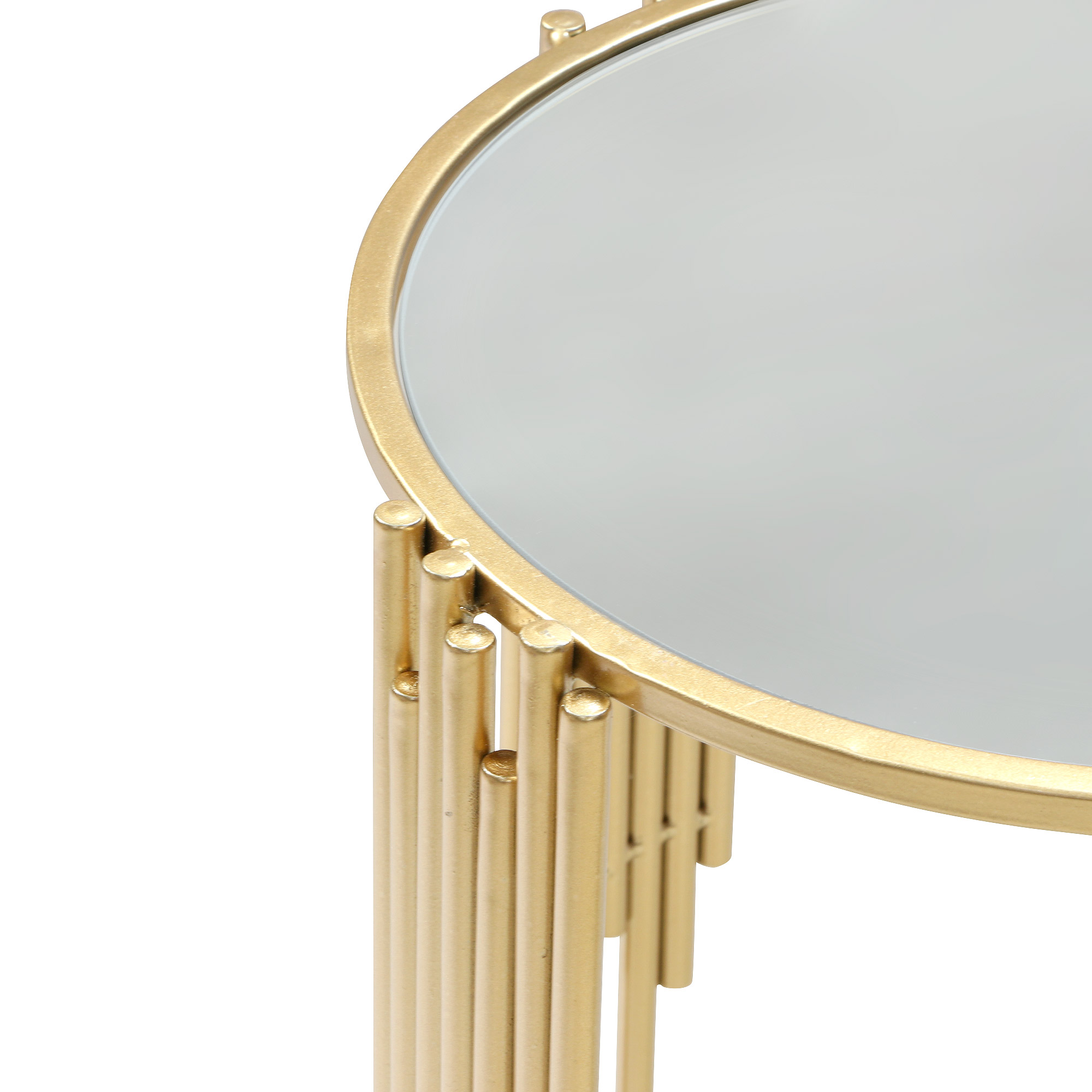 Столик интерьерный Glasar с зеркальной столешницей 42х42х55см, цвет золотой - фото 3
