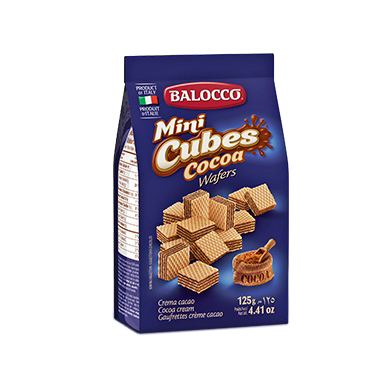 Вафли Balocco Mini cocoa Cubes 125 г