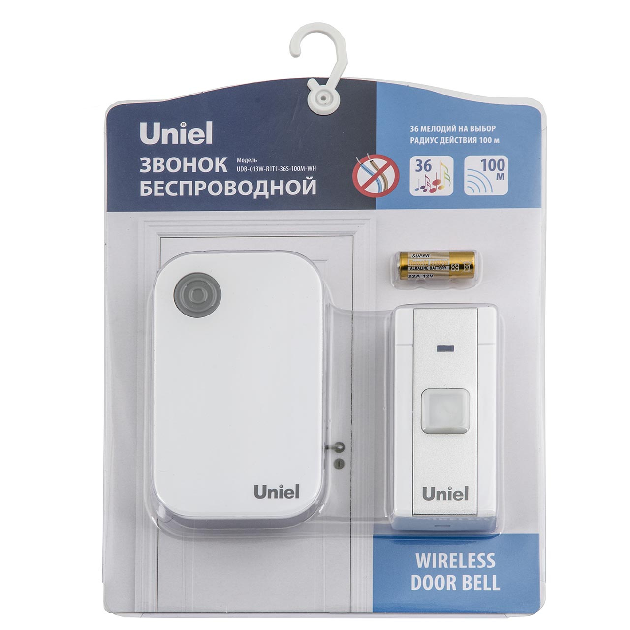 фото Звонок беспроводной uniel udb-013w-r1t1-36s