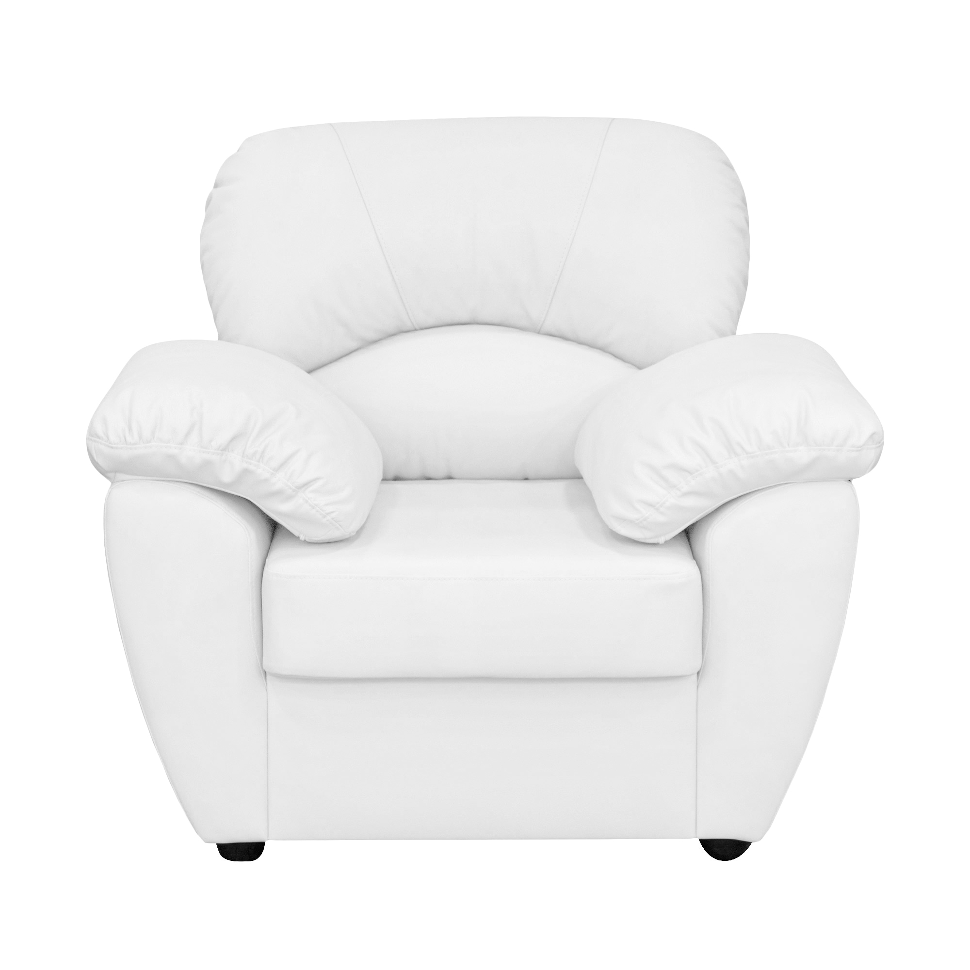 Кресло ФС Нона натуральная кожа белое 104x93x95, цвет черный - фото 2