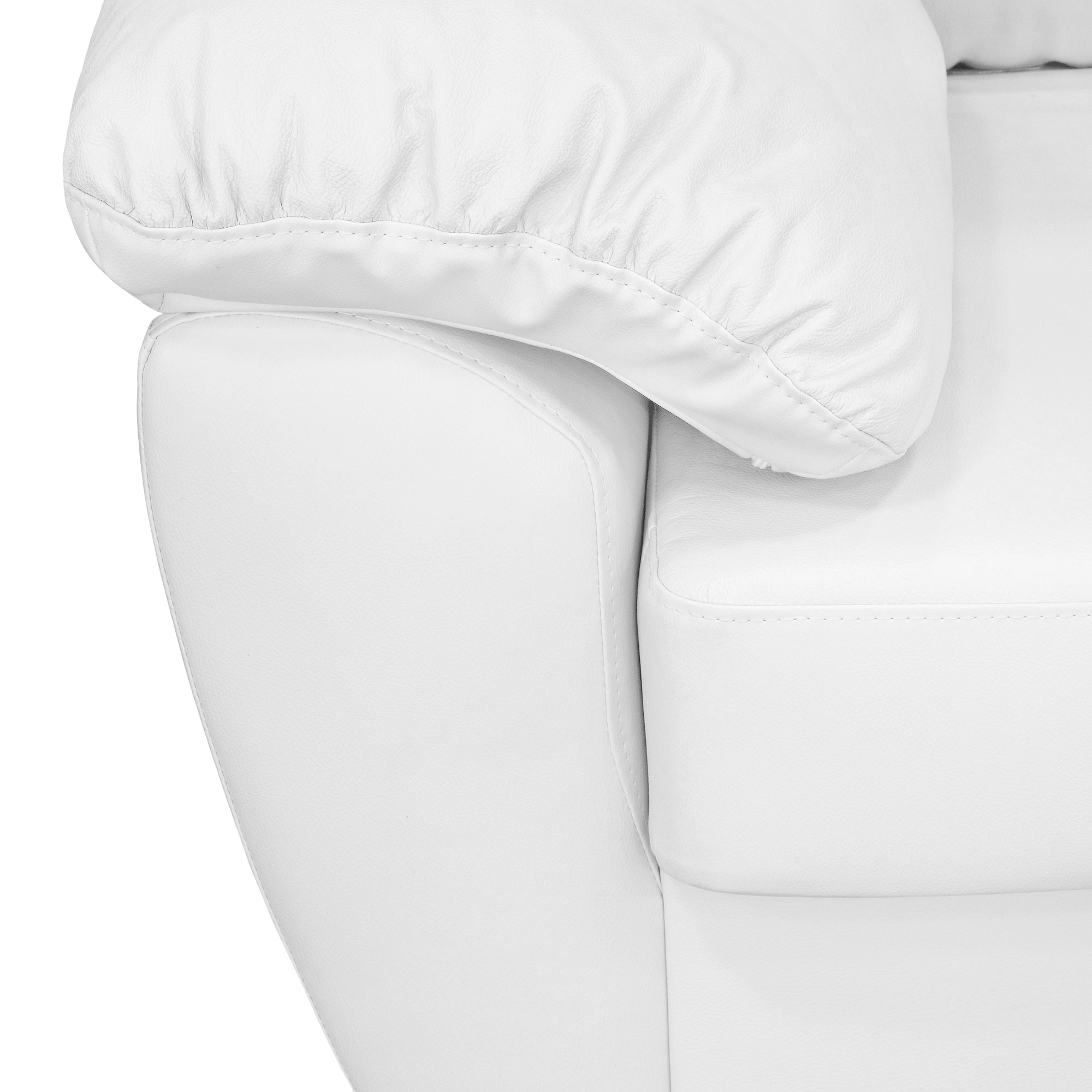 Кресло ФС Нона натуральная кожа белое 104x93x95, цвет черный - фото 4