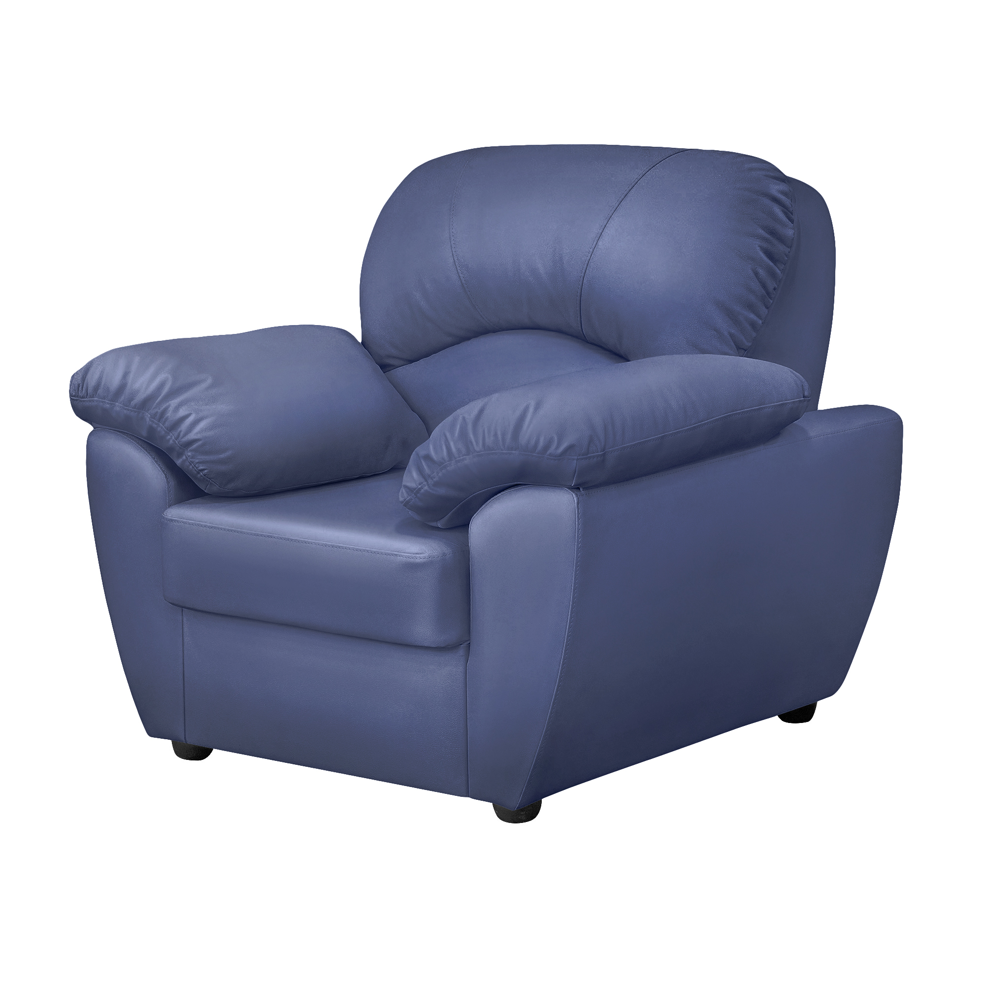 Кресло ФС Нона натуральная кожа синее 104x93x95, цвет черный - фото 1