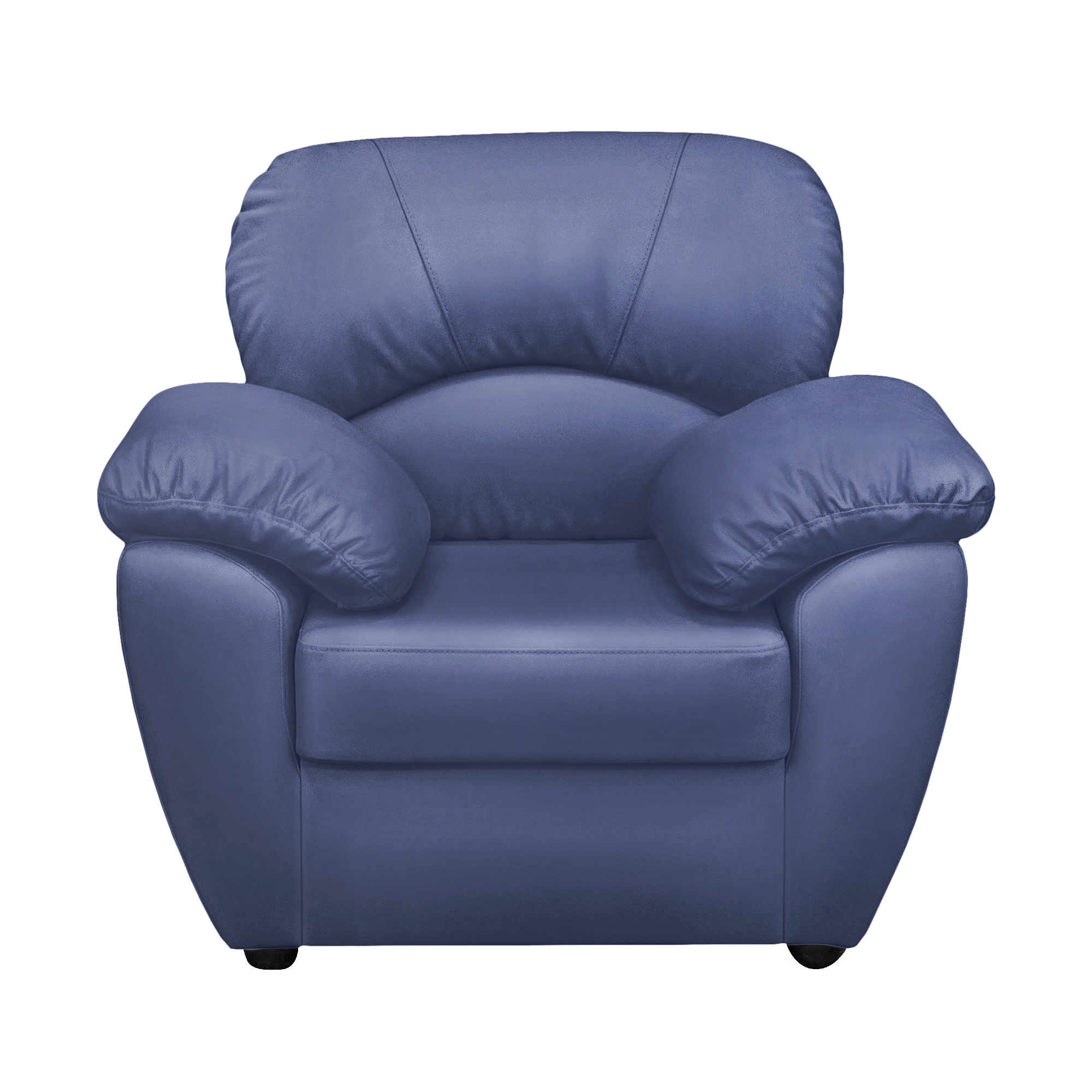 Кресло ФС Нона натуральная кожа синее 104x93x95, цвет черный - фото 2