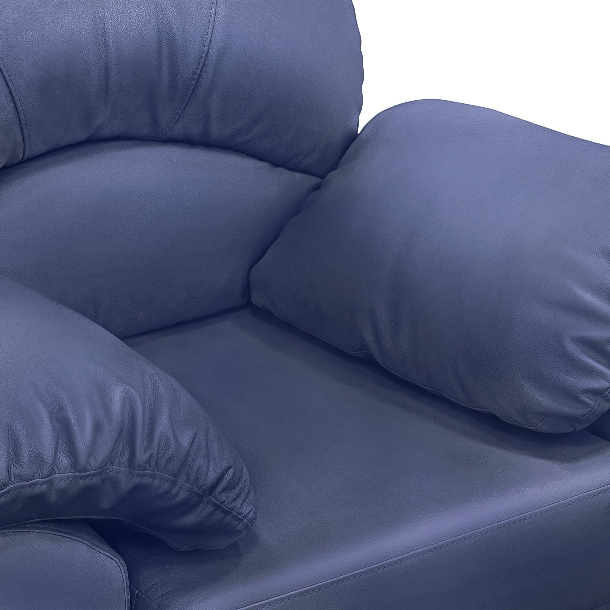 Кресло ФС Нона натуральная кожа синее 104x93x95, цвет черный - фото 3