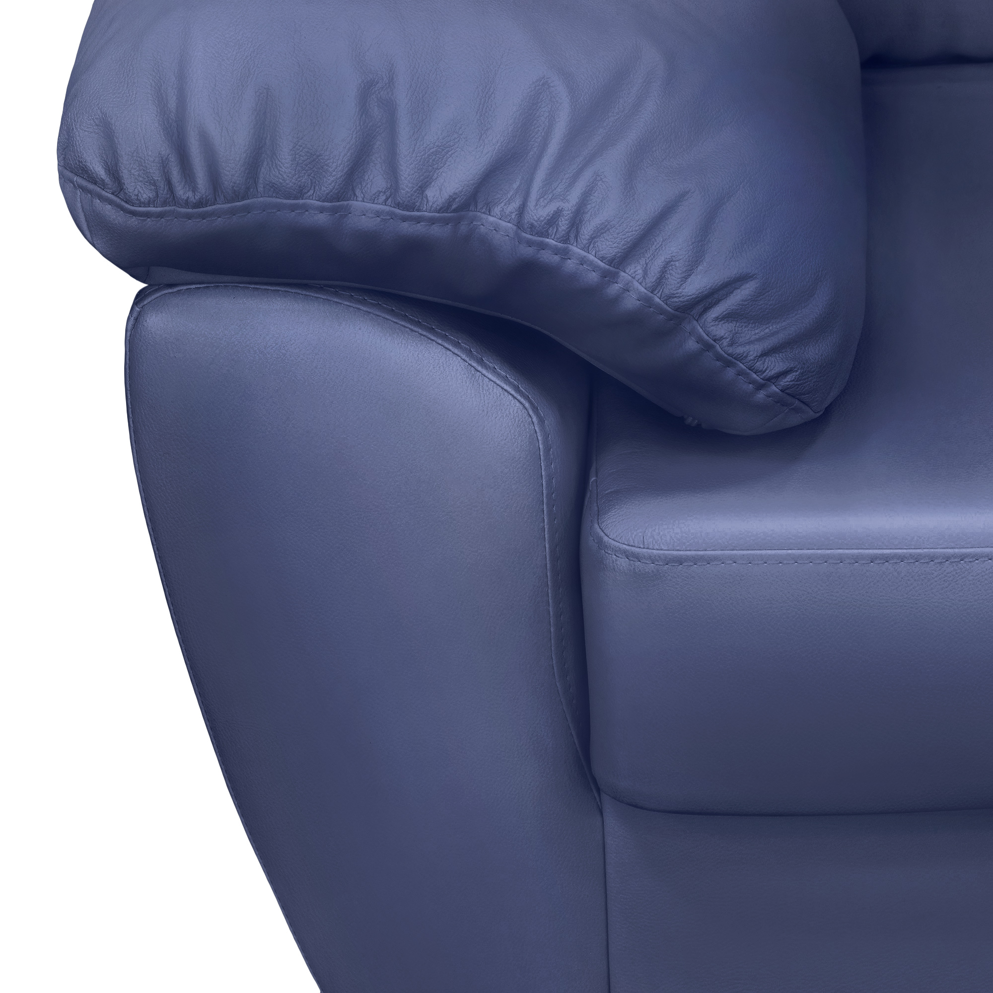 Кресло ФС Нона натуральная кожа синее 104x93x95, цвет черный - фото 4