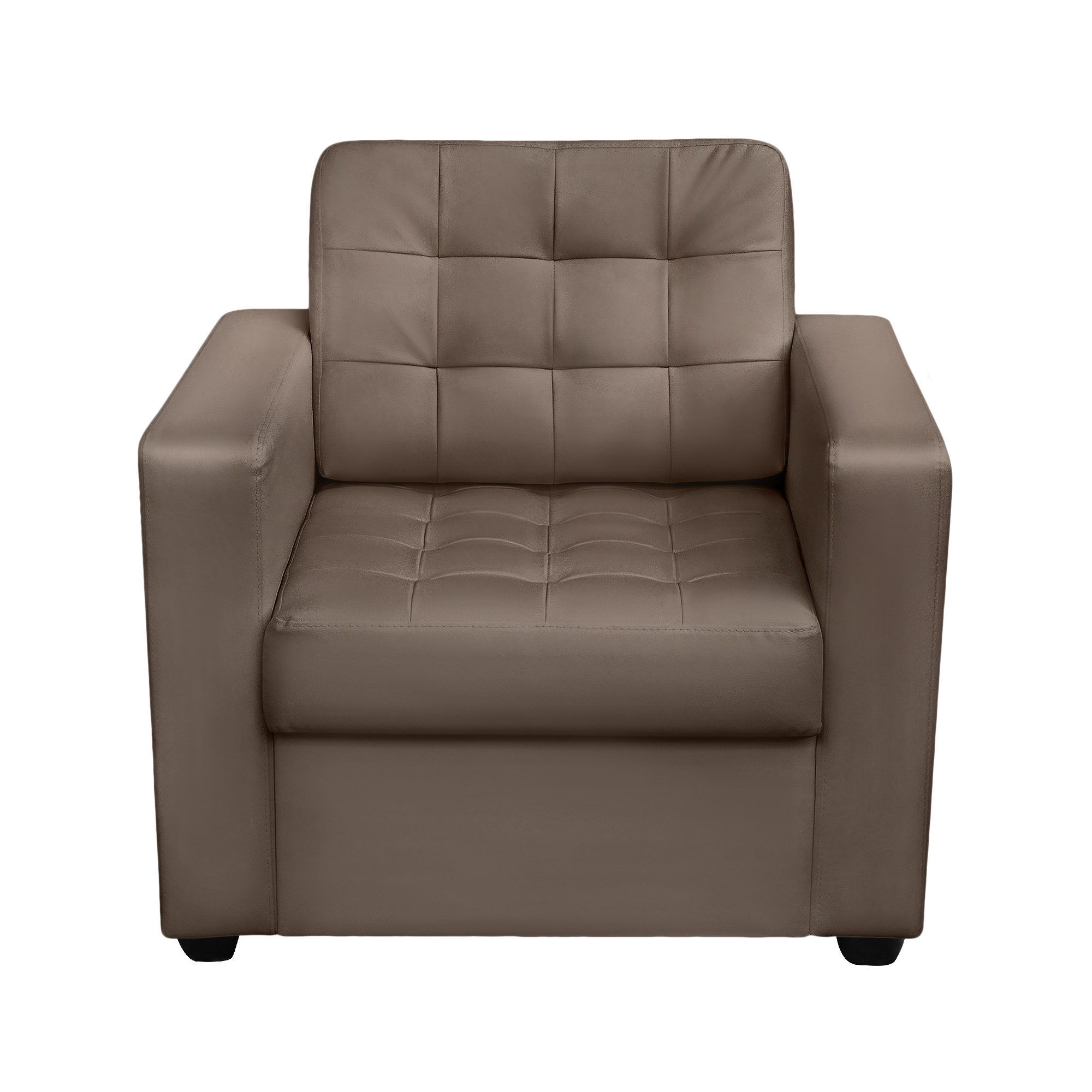 Кресло ФС Нубия натуральная кожа серо-бежевый  89x86x86, цвет черный - фото 2