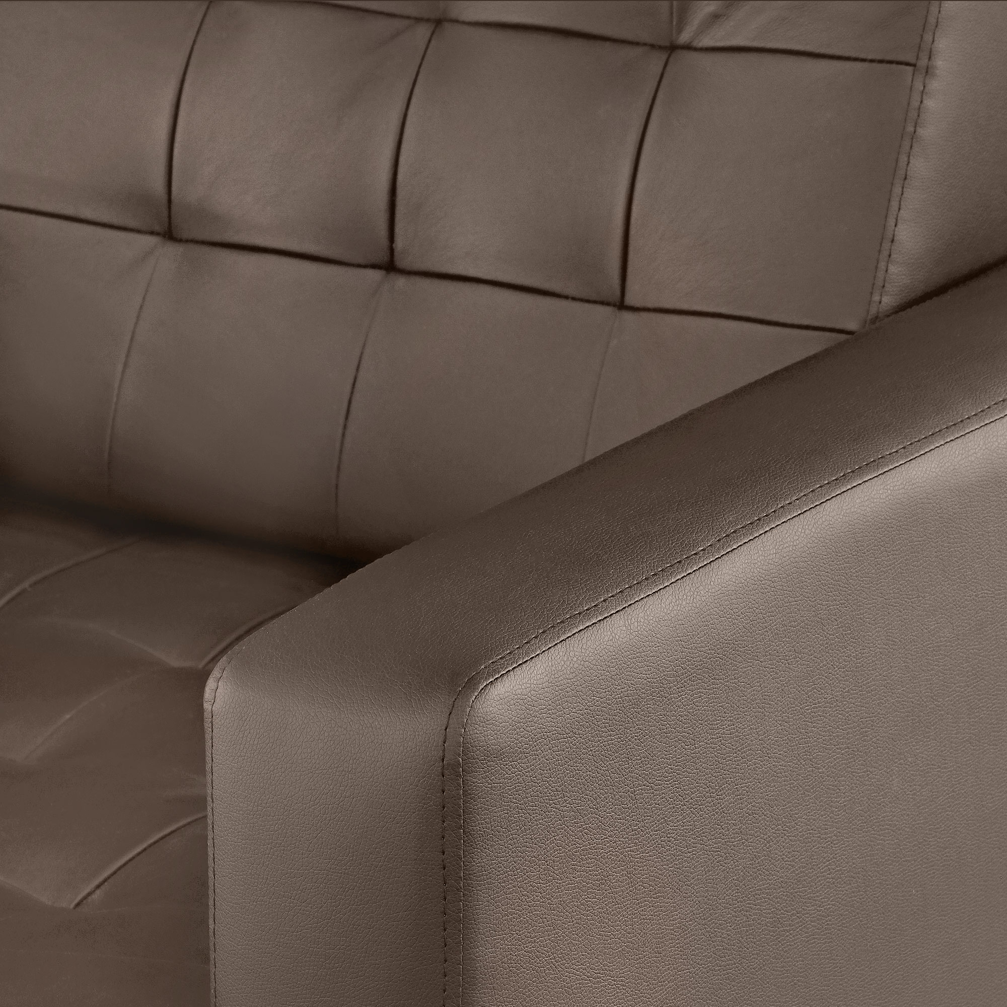 Кресло ФС Нубия натуральная кожа серо-бежевый  89x86x86, цвет черный - фото 3