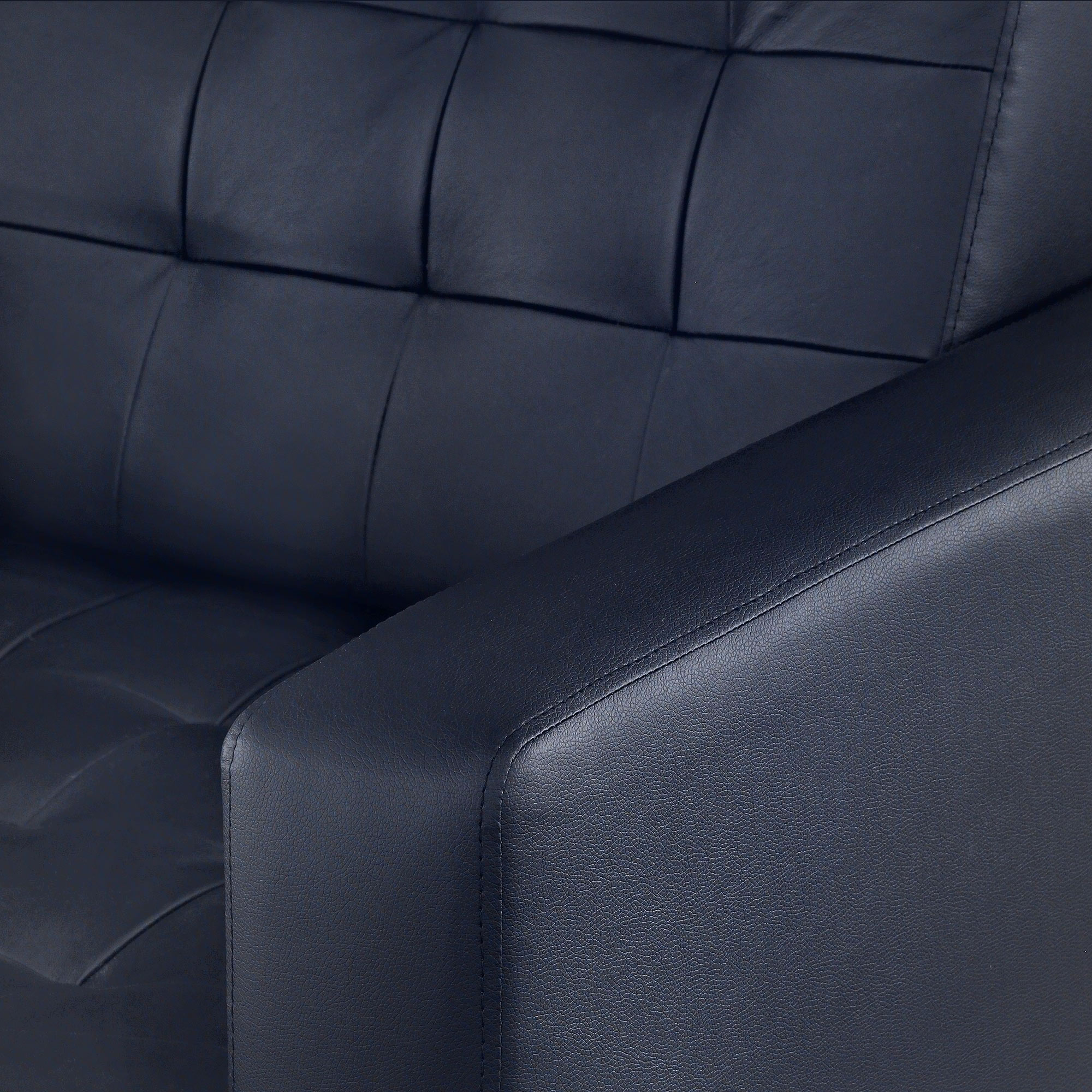 Кресло ФС Нубия натуральная кожа темно-синий  89x86x86, цвет черный - фото 3