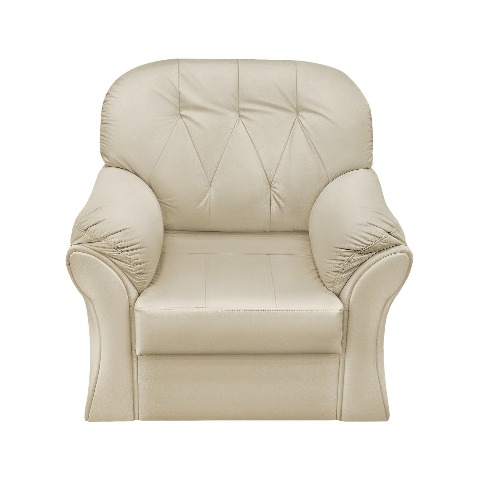 Кресло ФС Ноа натуральная кожа светло-бежевый 110x98x95, цвет нержавеющая сталь - фото 2