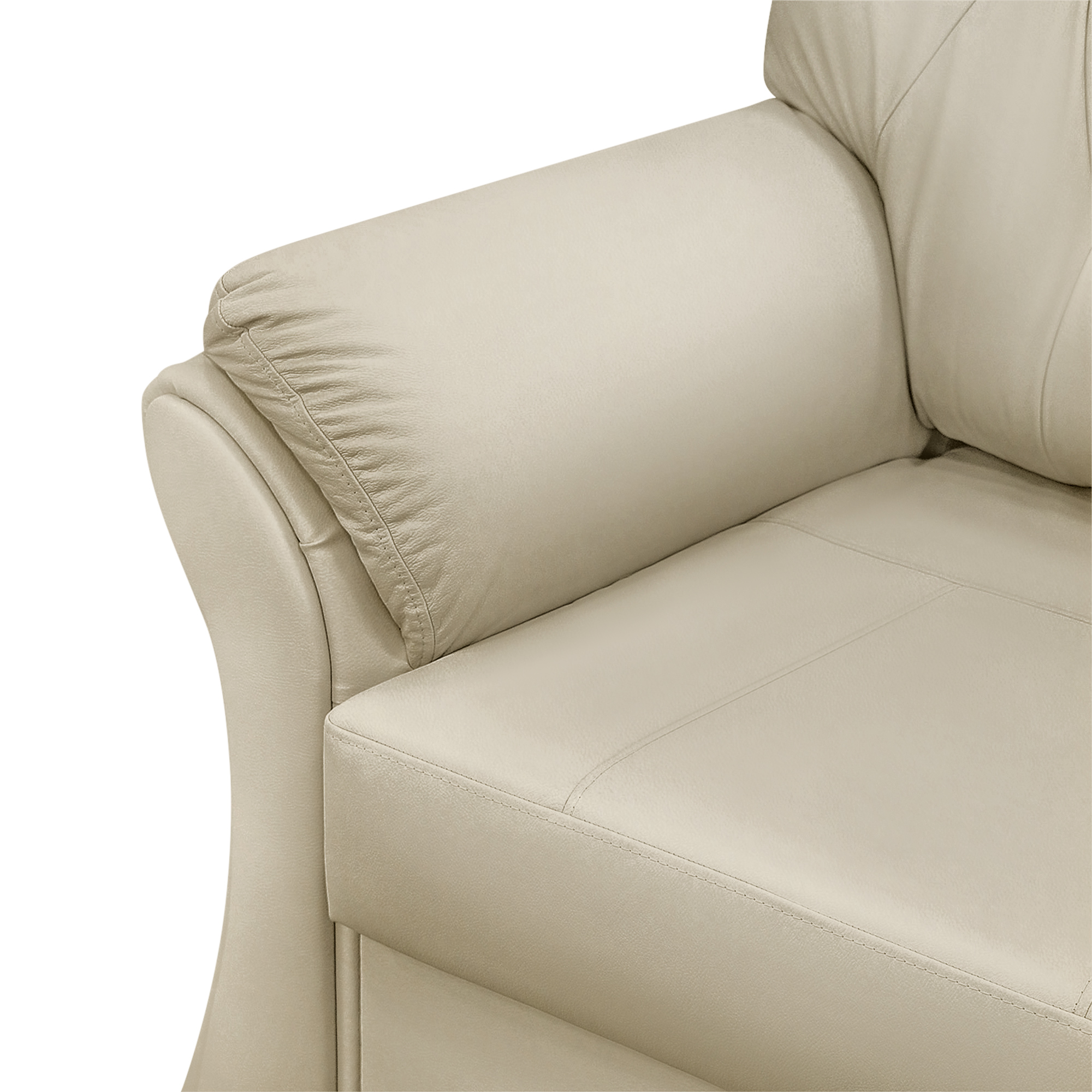 Кресло ФС Ноа натуральная кожа светло-бежевый 110x98x95, цвет нержавеющая сталь - фото 3