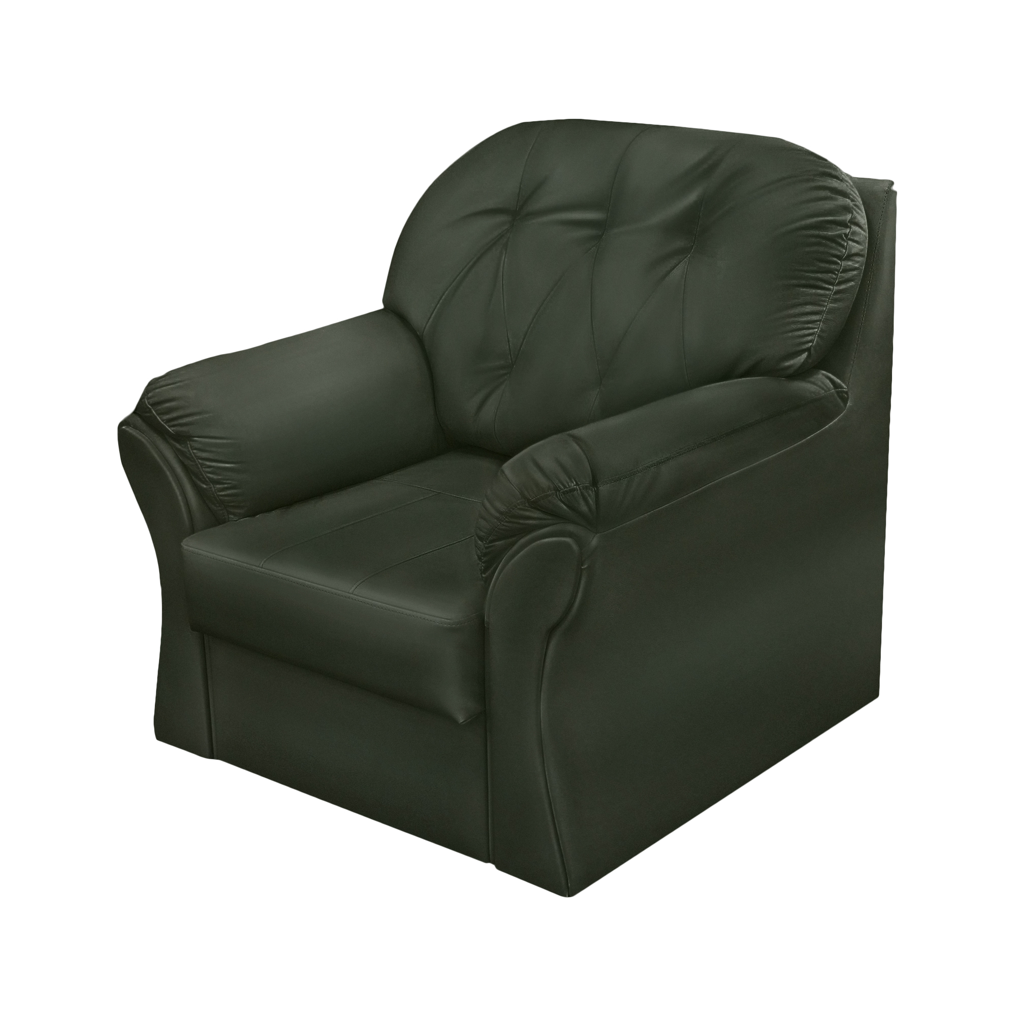 Кресло ФС Ноа натуральная кожа зелено-матовый 110x98x95, цвет нержавеющая сталь - фото 1