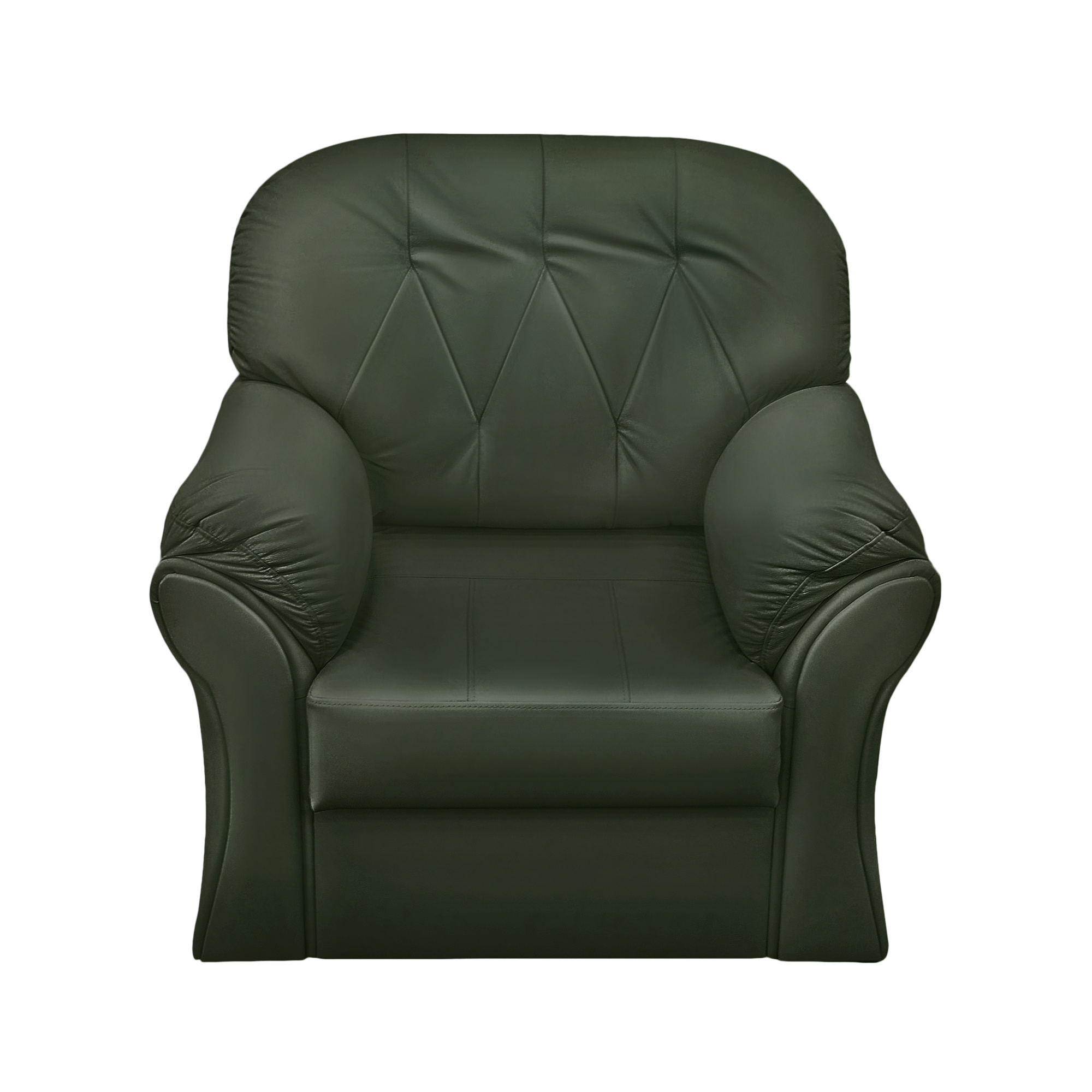 Кресло ФС Ноа натуральная кожа зелено-матовый 110x98x95, цвет нержавеющая сталь - фото 2