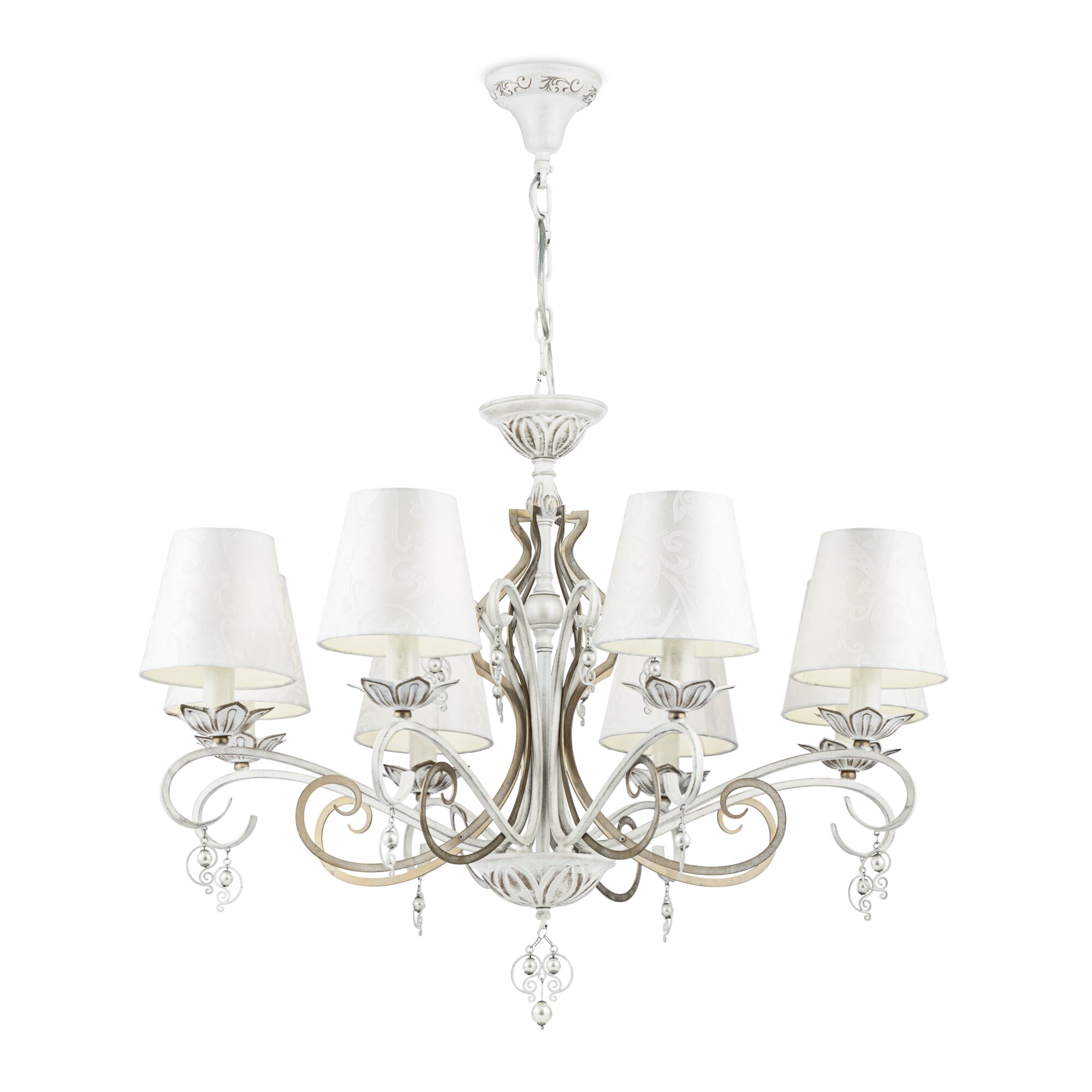 фото Люстра maytoni elegant arm004-08-w 8хe14х40w белый с золотом