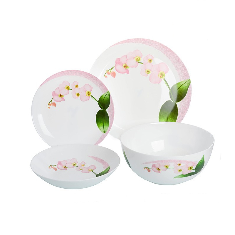Сервиз столовый Luminarc Diwali Pink Orchid 19 предметов, цвет белый - фото 1