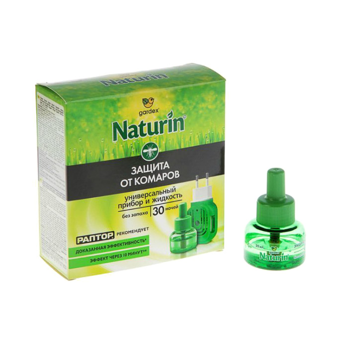 

Комплект жидкостной Gardex Naturin от комаров без запаха 30 ночей