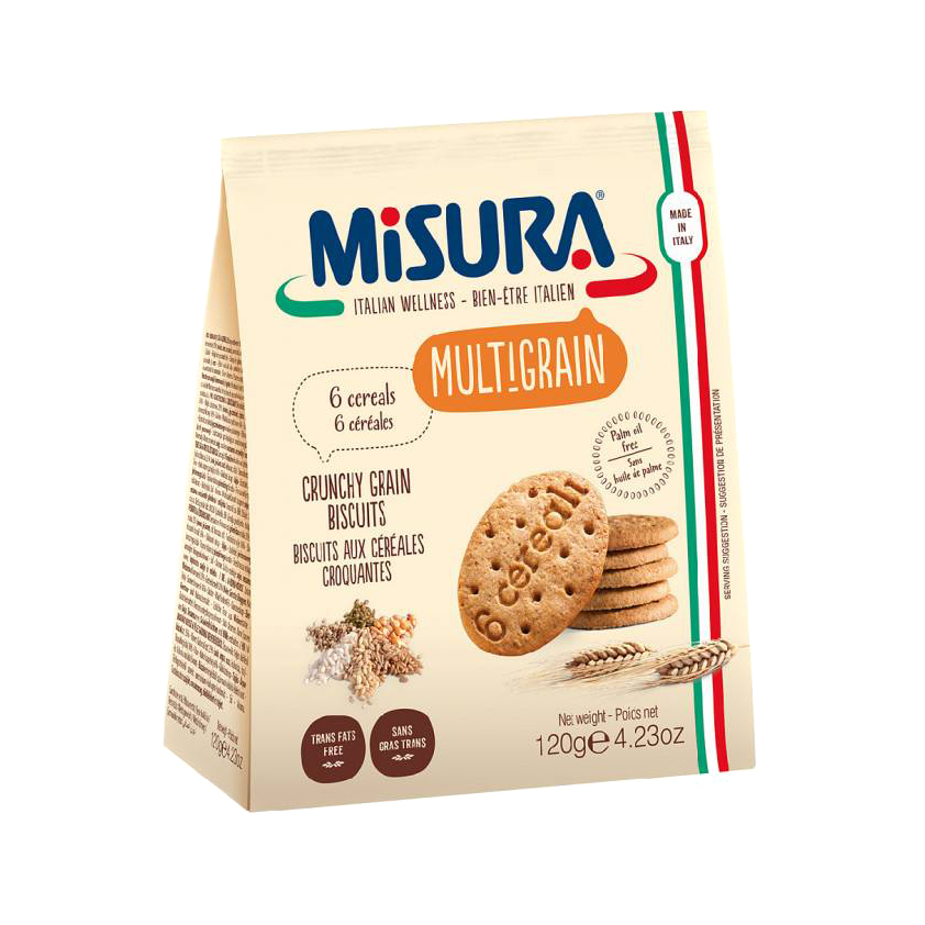 фото Печенье мультизлаковое misura multigrain 6 злаков 120 г