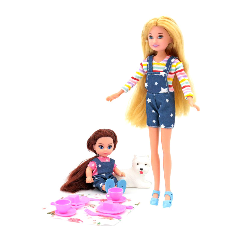 фото Кукла funky toys мила с куклой вики с собачкой + набор для пикника 23см,12см