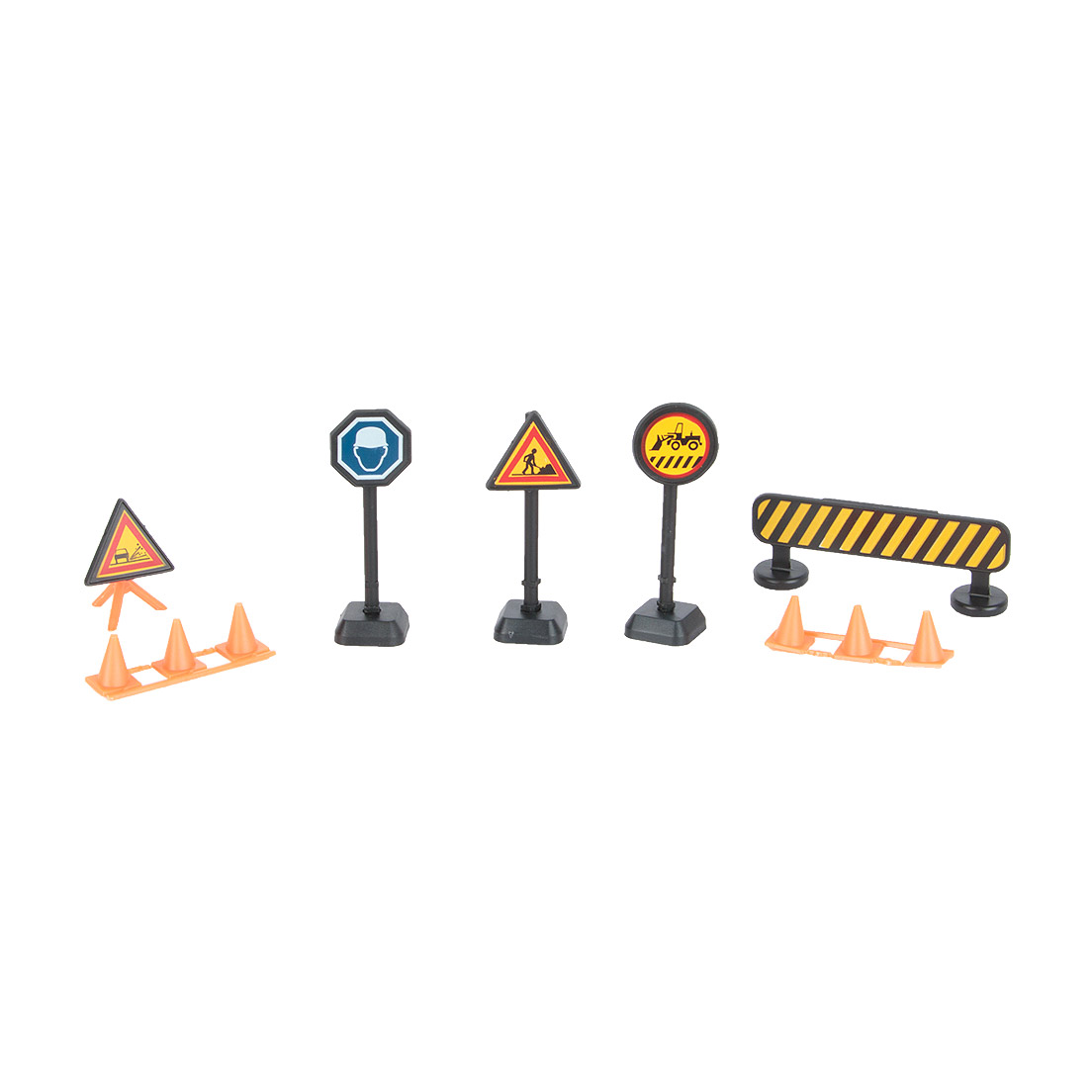 фото Игровой набор majorette строительная техника с дорожными знаками 7,5 см и 13 см