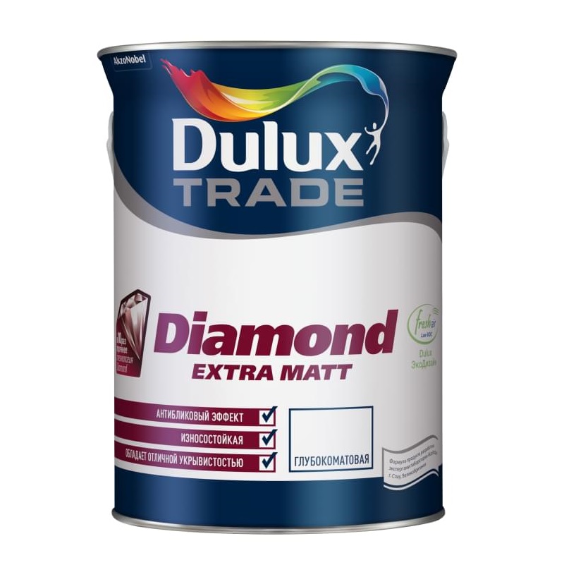 фото Краска dulux diamond extra matt bw 5л.